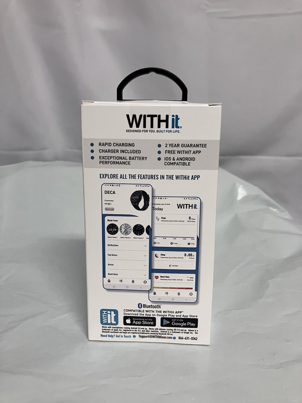 Withit Smartwatch Black Touchscreen Display NEW Amoled DECA (NEW)