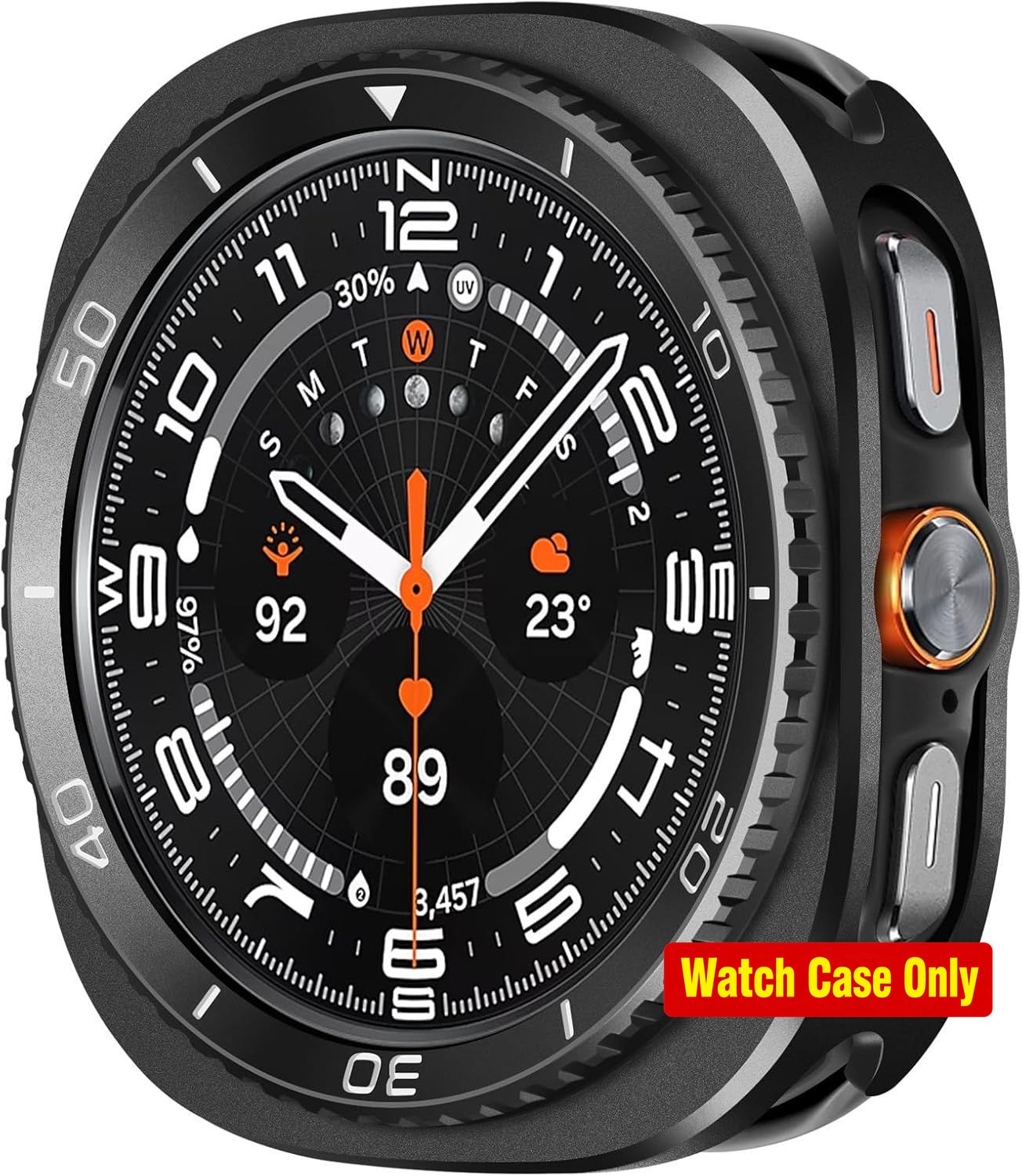 Samsung Galaxy Watch Ultra 47mm Metal Case 3 in 1 with Rugged Screen Protector