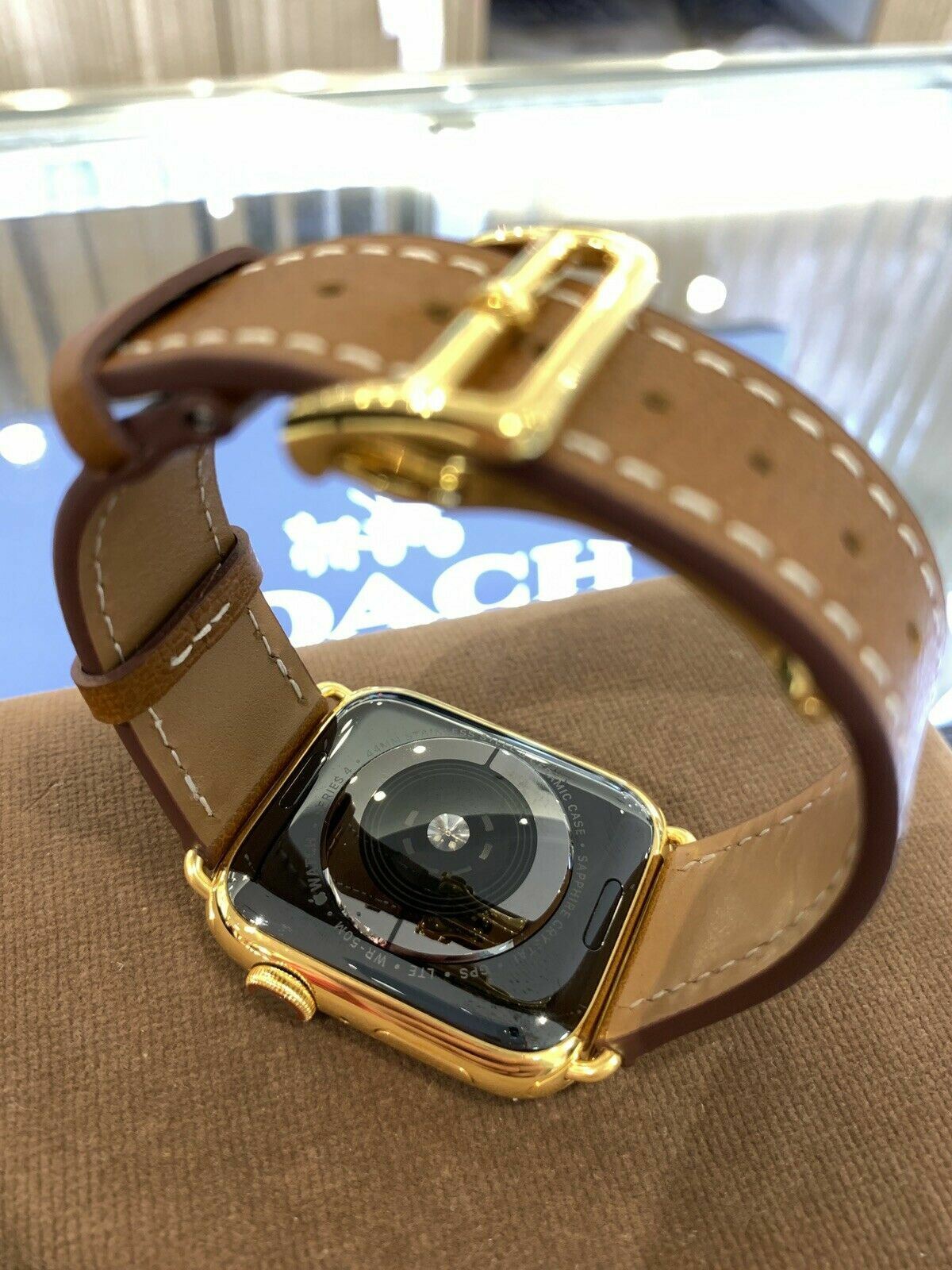 44mm Apple Watch Series 6 Custom 24K Gold Plated Stainless Steel GPS LTE O2