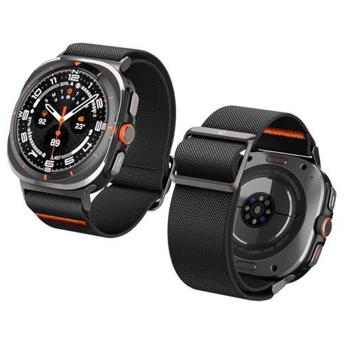 Nylon Solo Loop Strap Compatible with Samsung Galaxy Watch Ultra 47mm Black