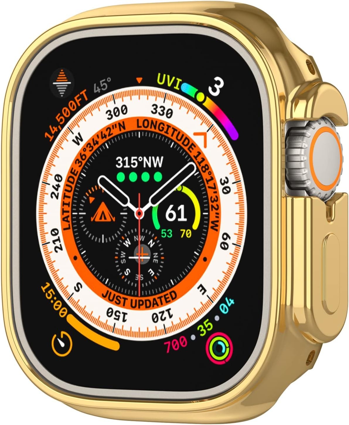 Case for Apple Watch Ultra 49mm Plated Shiny Soft TPU Bumper [No Front Protector