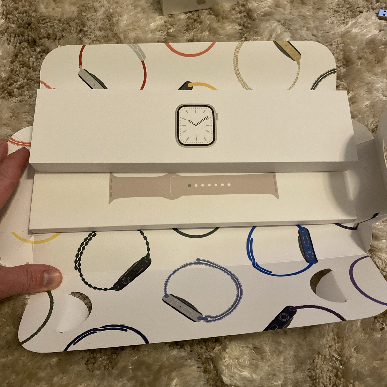 NIB Apple Watch Series 7 GPS 45mm Starlight Aluminum Case with Starlight Band