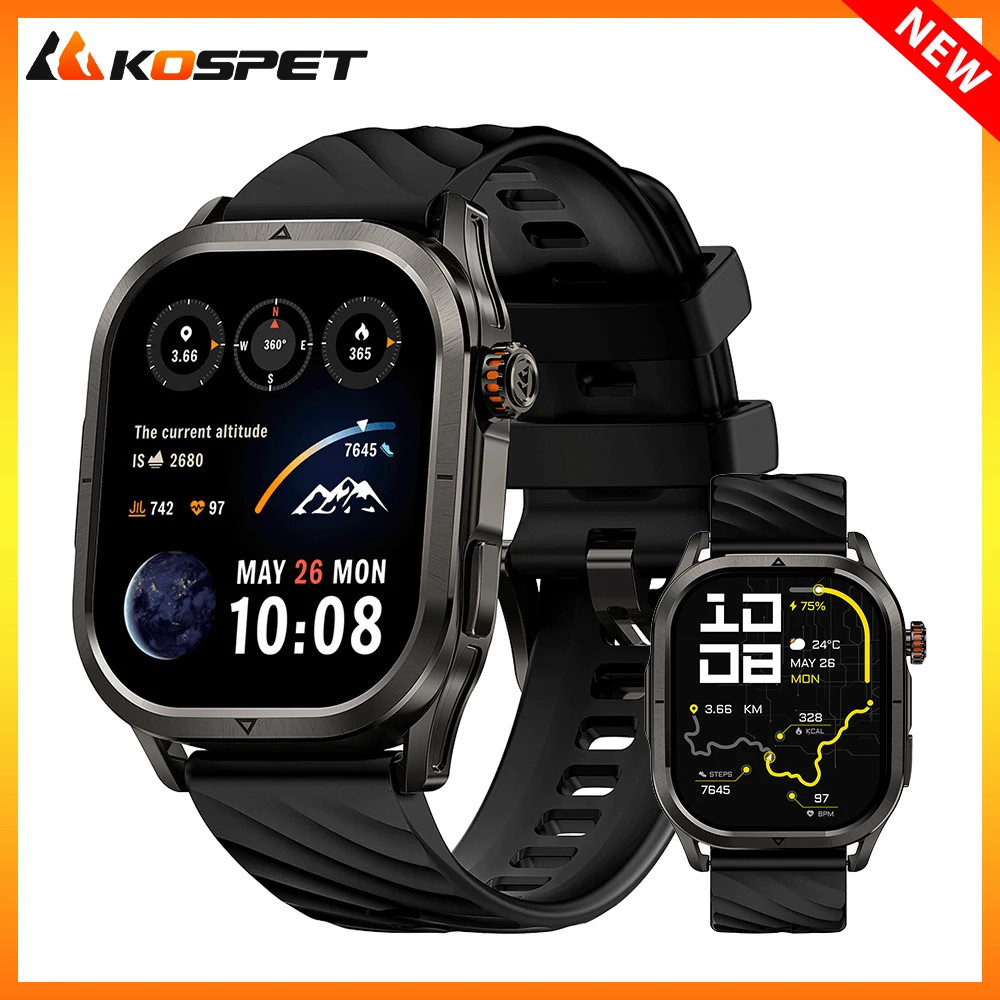 KOSPET MAGIC P10 Smart Watch for Men Dual-Band GPS Stainless Steel 5ATM BT Call