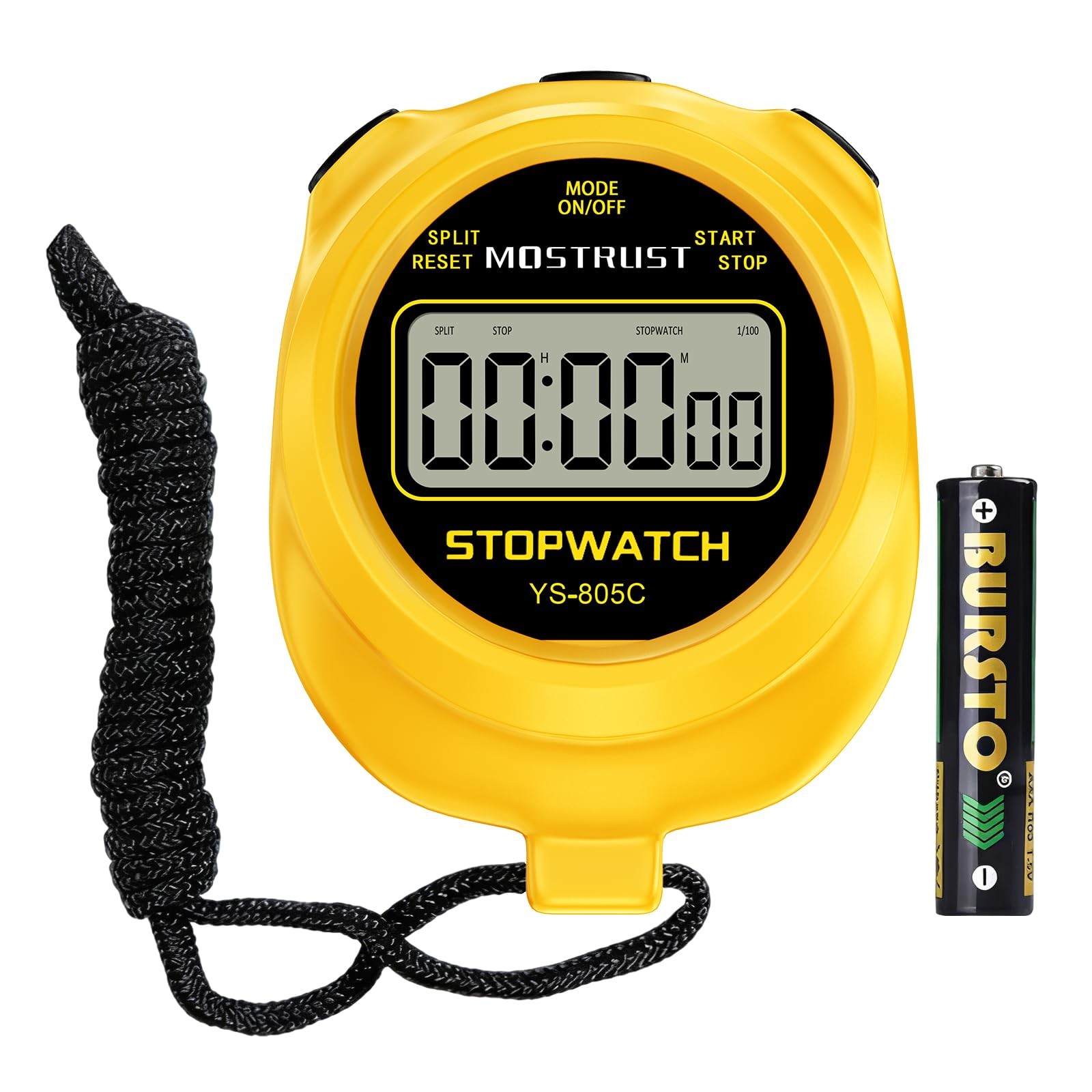 Digital Simple Stopwatch Timer, Single Lap Countdown Timer with On/Off, AAA B…