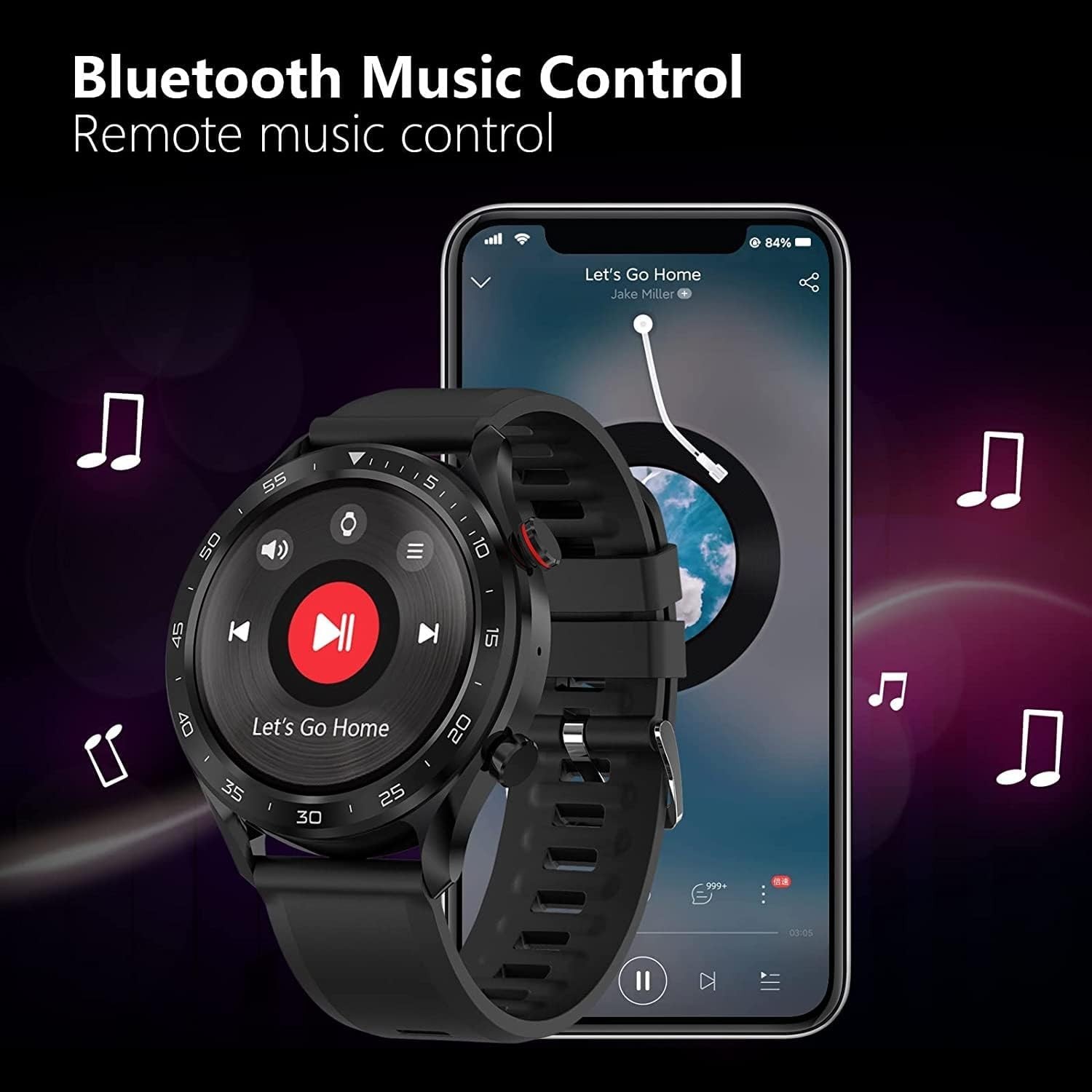 Bebinca GT2 Smart Watch – Fitness Tracking & Health Monitoring, Black *NEW*