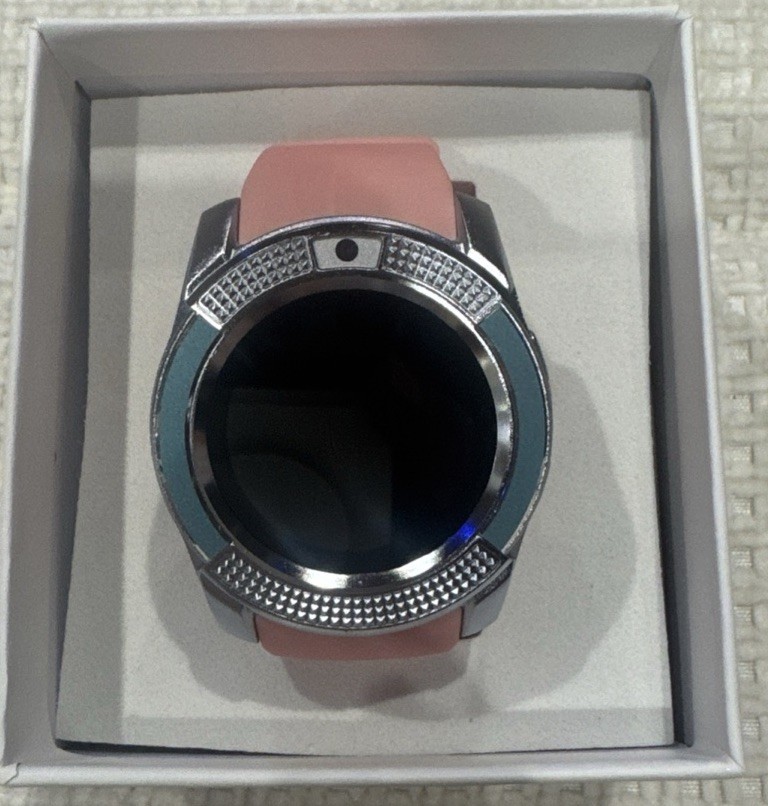 V8 PINK Smart Watch Supports Sim TF Card