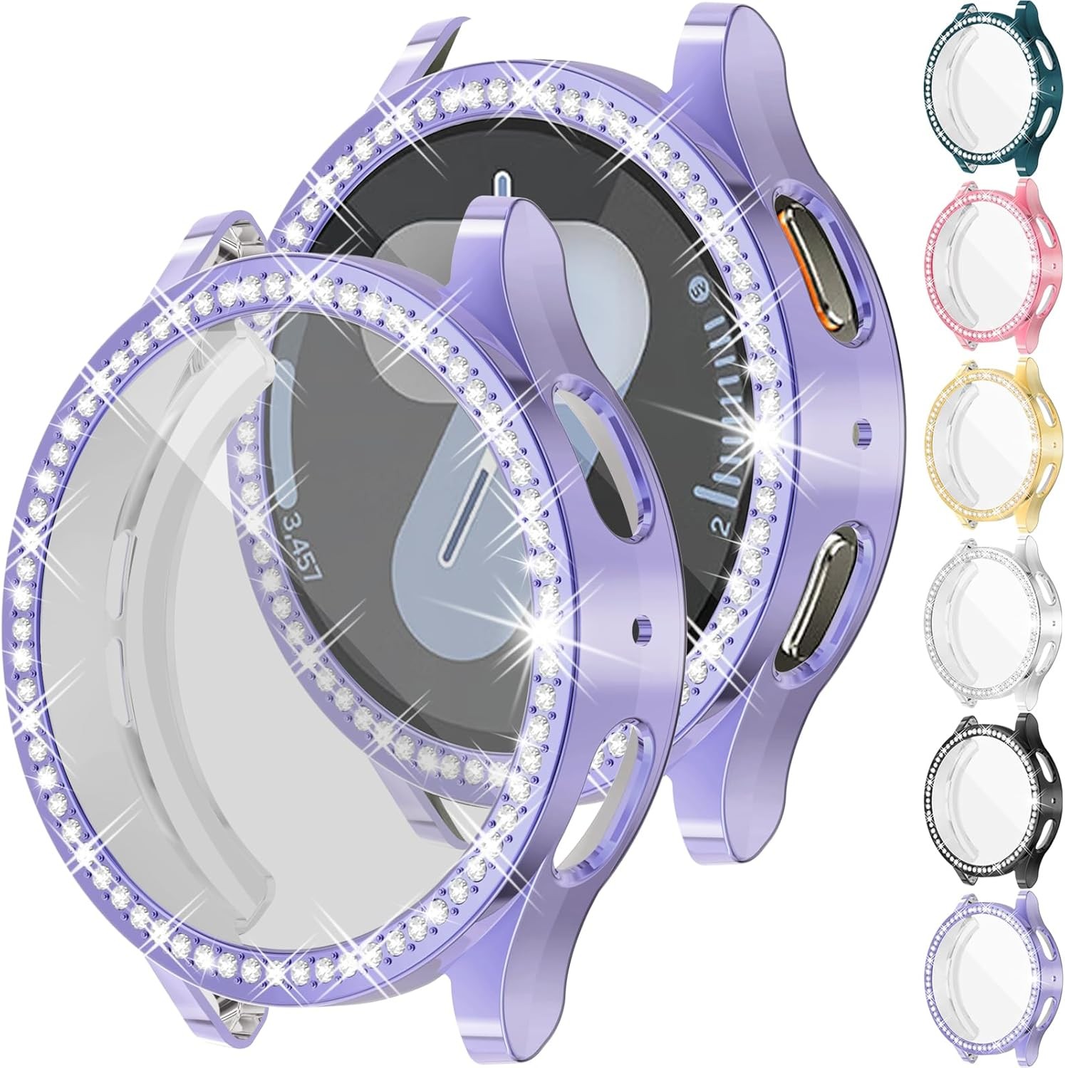 6 Pack Bling Case for Samsung Galaxy Watch 7 44mm Screen Protector Accessories