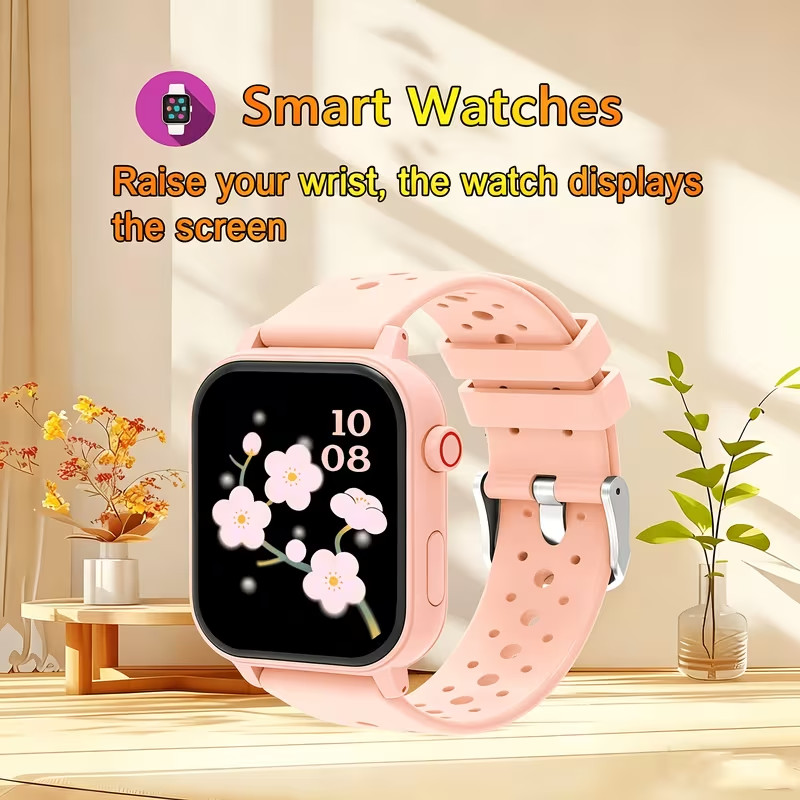 Smart Watch – Android or Apple Compatable – Pink-Black-Purple – Silicone Band