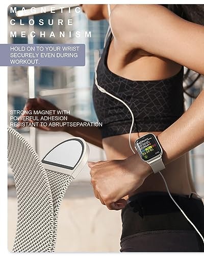 Milanese Loop Stainless Steel Strap for Apple Watch 38mm 40mm 41mm, Men & Women