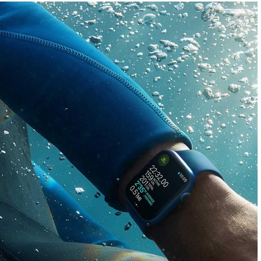 Apple Watch Series 7 45mm Blue Aluminum Case with Abyss Blue Sport Band…