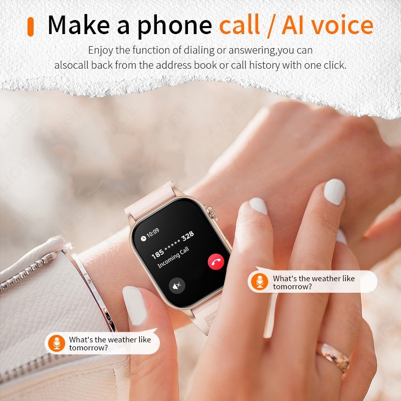 2026 Smart Watch Women Bluetooth Call Fitness Tracker Blood Oxygen Waterproof