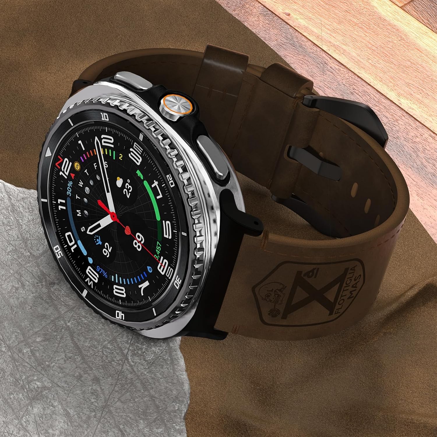 Retro Brown Leather Band for Samsung Galaxy Watch 8 40mm/44mm, Vintage Style