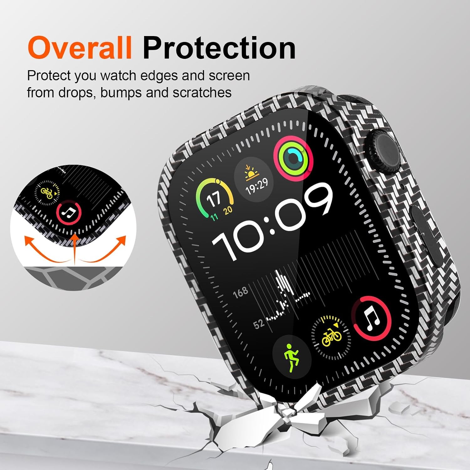 Metal Rugged Case for Apple Watch 46mm Shockproof Lightweight Bumper Cover