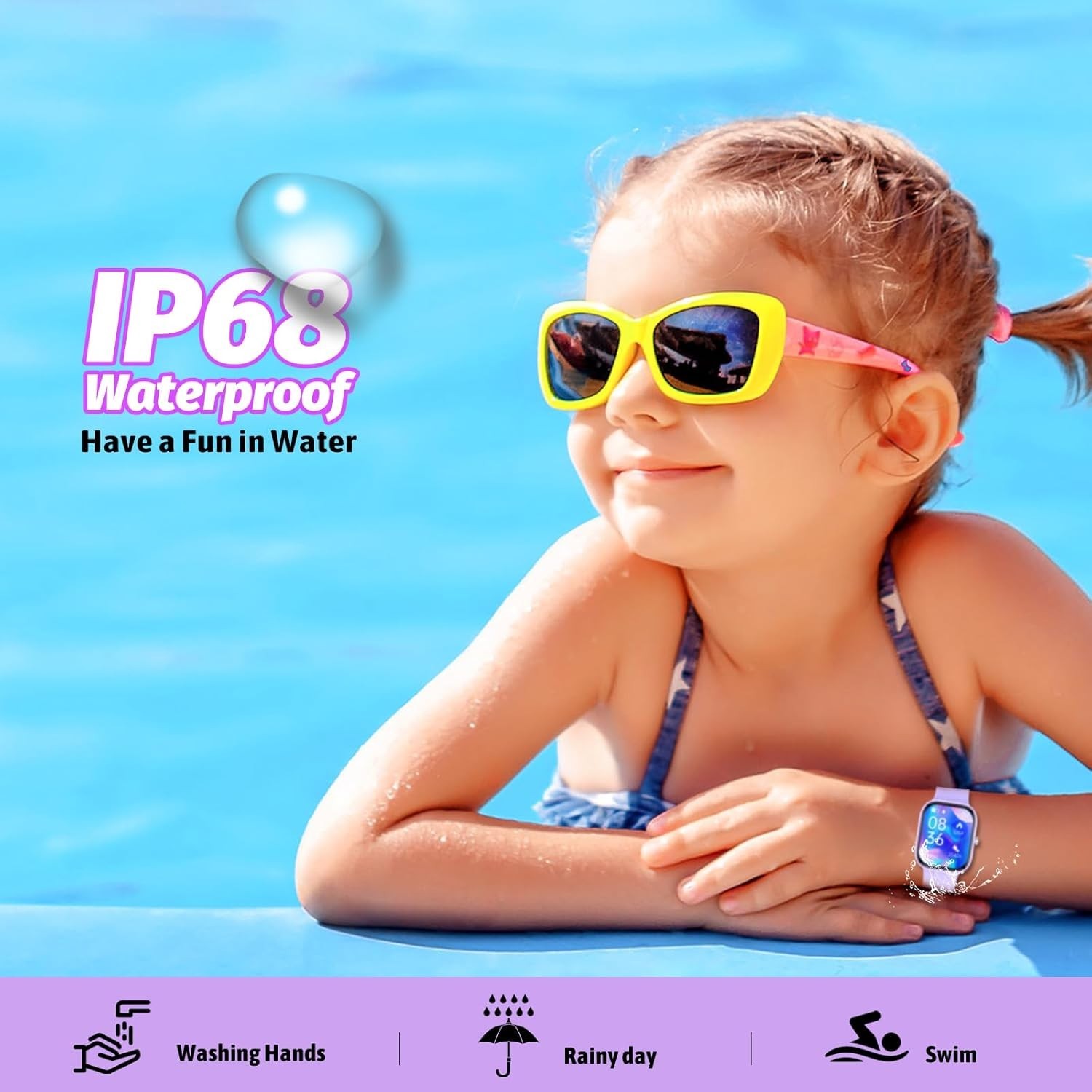 Smart Watch for Kids with Fitness Tracking, Waterproof Design, and Notifications
