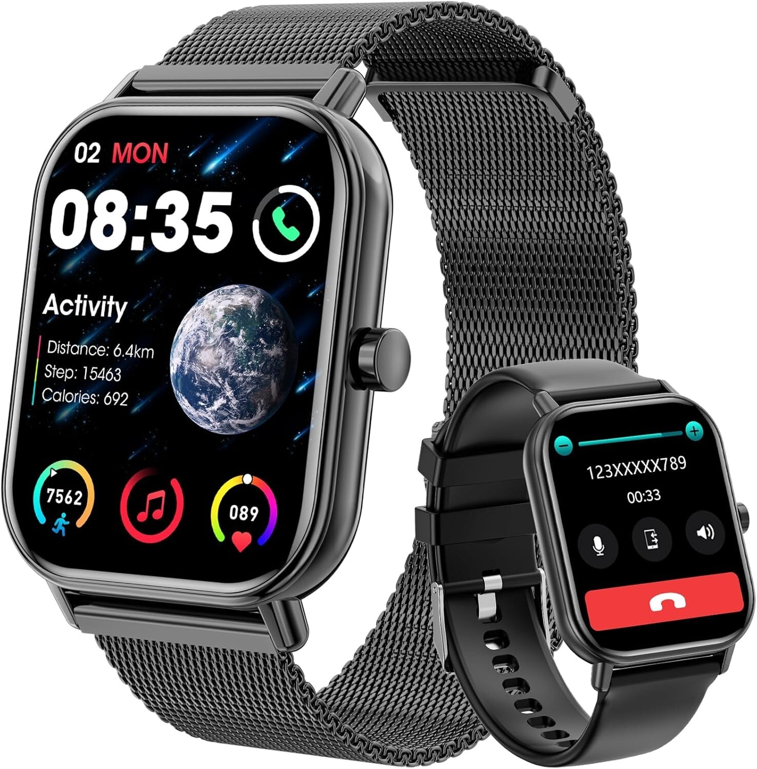 Haulvean Smartwatch G39: Bluetooth Calls, Fitness, IP67 Waterproof, Long *Best*