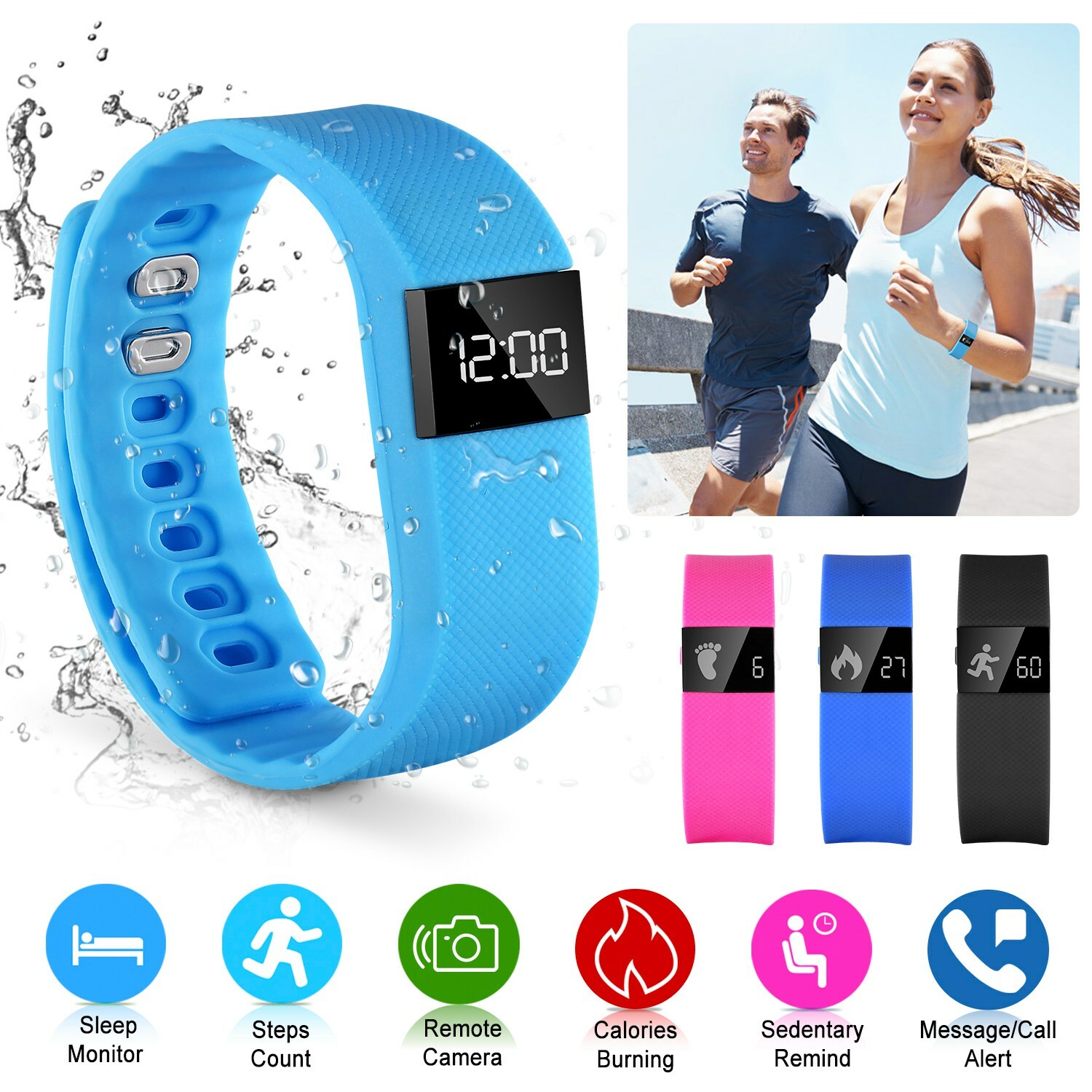 Waterproof Wireless Smart Watch Fitness Activity Tracker For iphone IOS Android