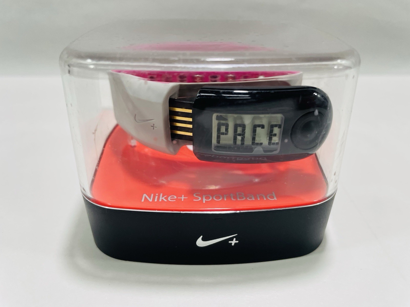 New Nike+ Sports Band Pedometer Shoe or Watch Tracker White Pink Water Resistant