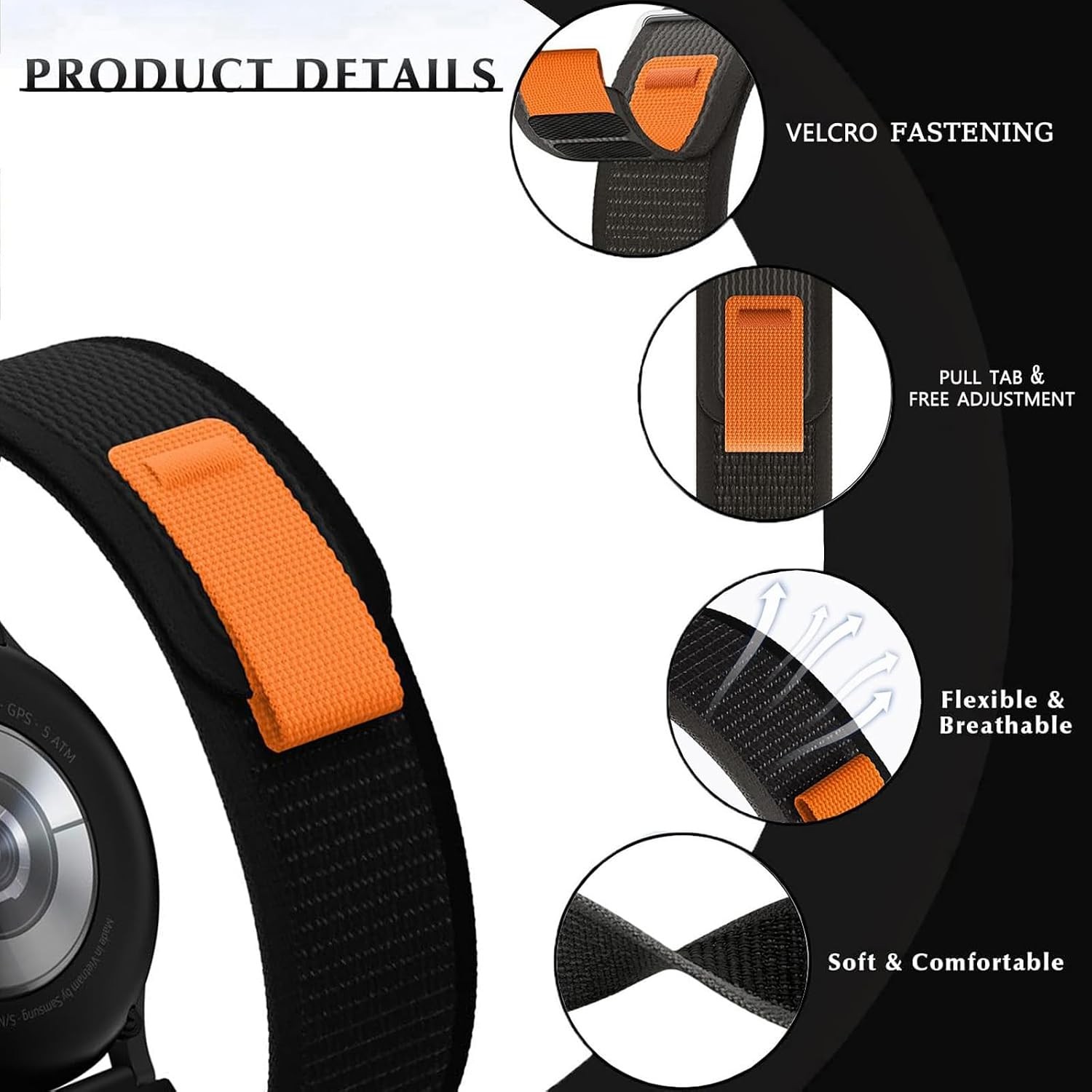 Nylon Sport Loop Band for Apple Watch Ultra 49mm 46mm 45mm 44mm 42mm 41mm 40mm 3