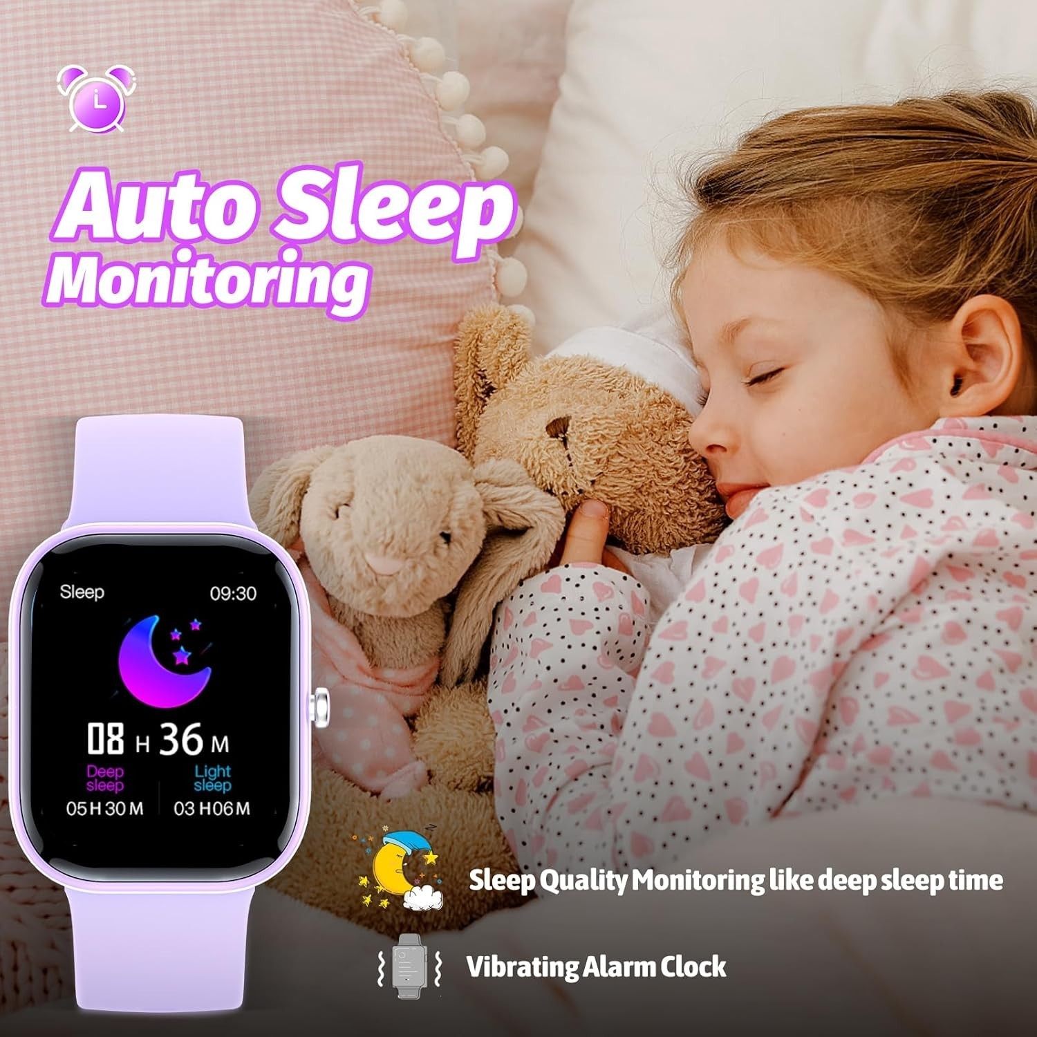 Waterproof Kids Watch with Heart Rate Monitor & Sleep Tracking – 6-14