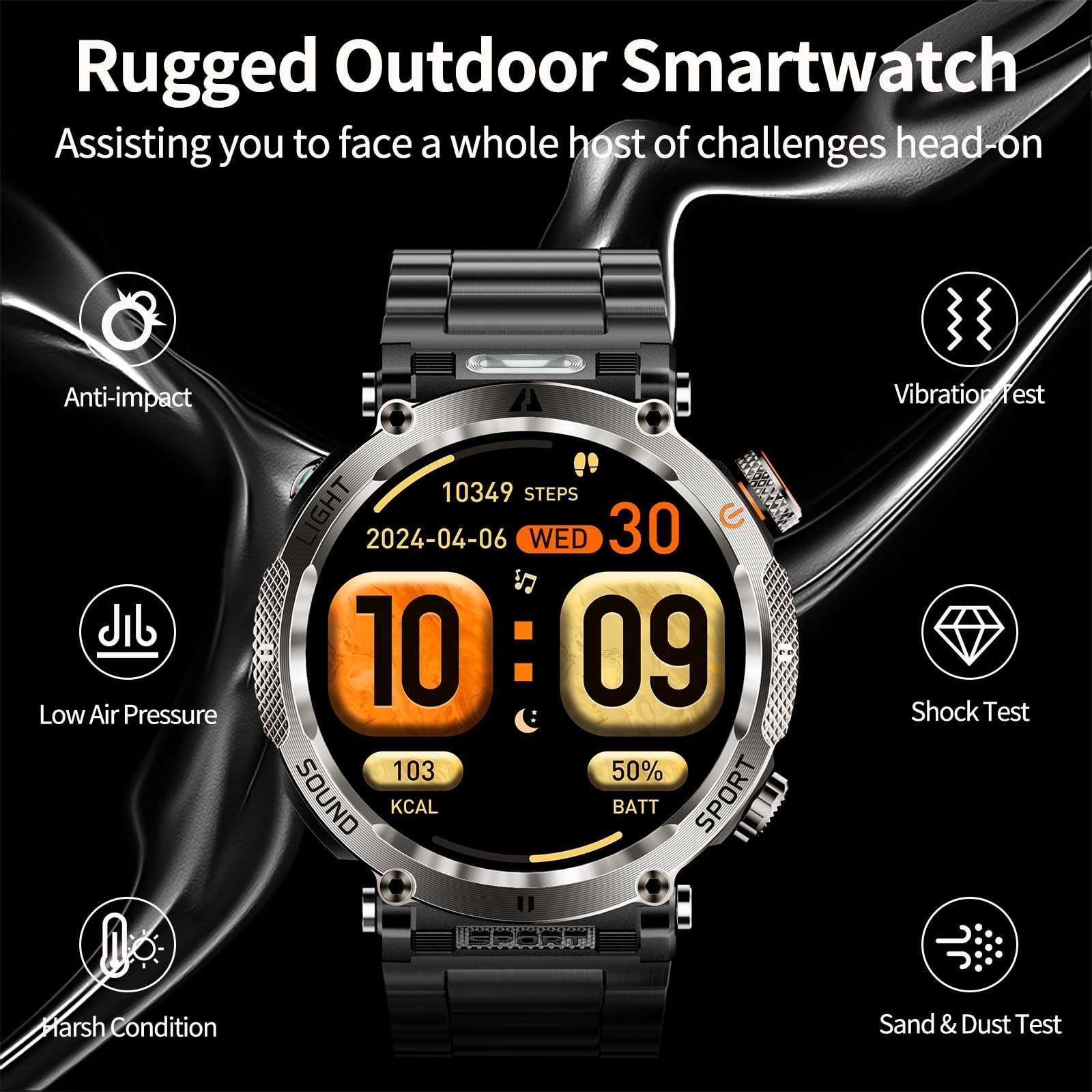 YoYoFit Military Smart Watch Men(Answer/Make Call), Outdoor Sports