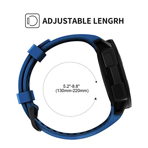 1 Pack Soft Silicone Strap Compatible with Garmin Instinct 2/ Solar Watch Bands