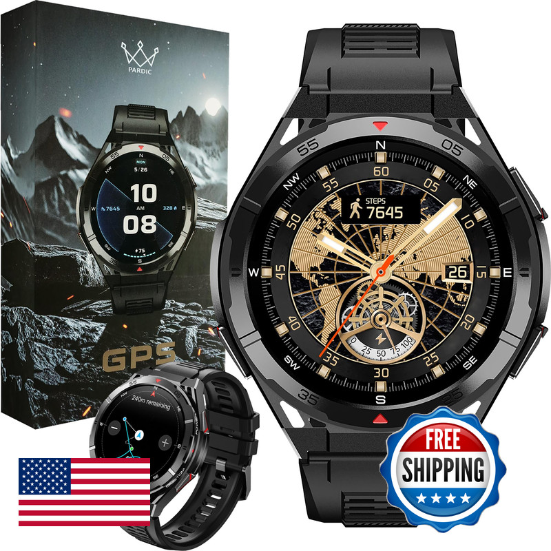Pardic Military Gps Smart Watch 1.43 Amoled Always On Display Built-In Gps