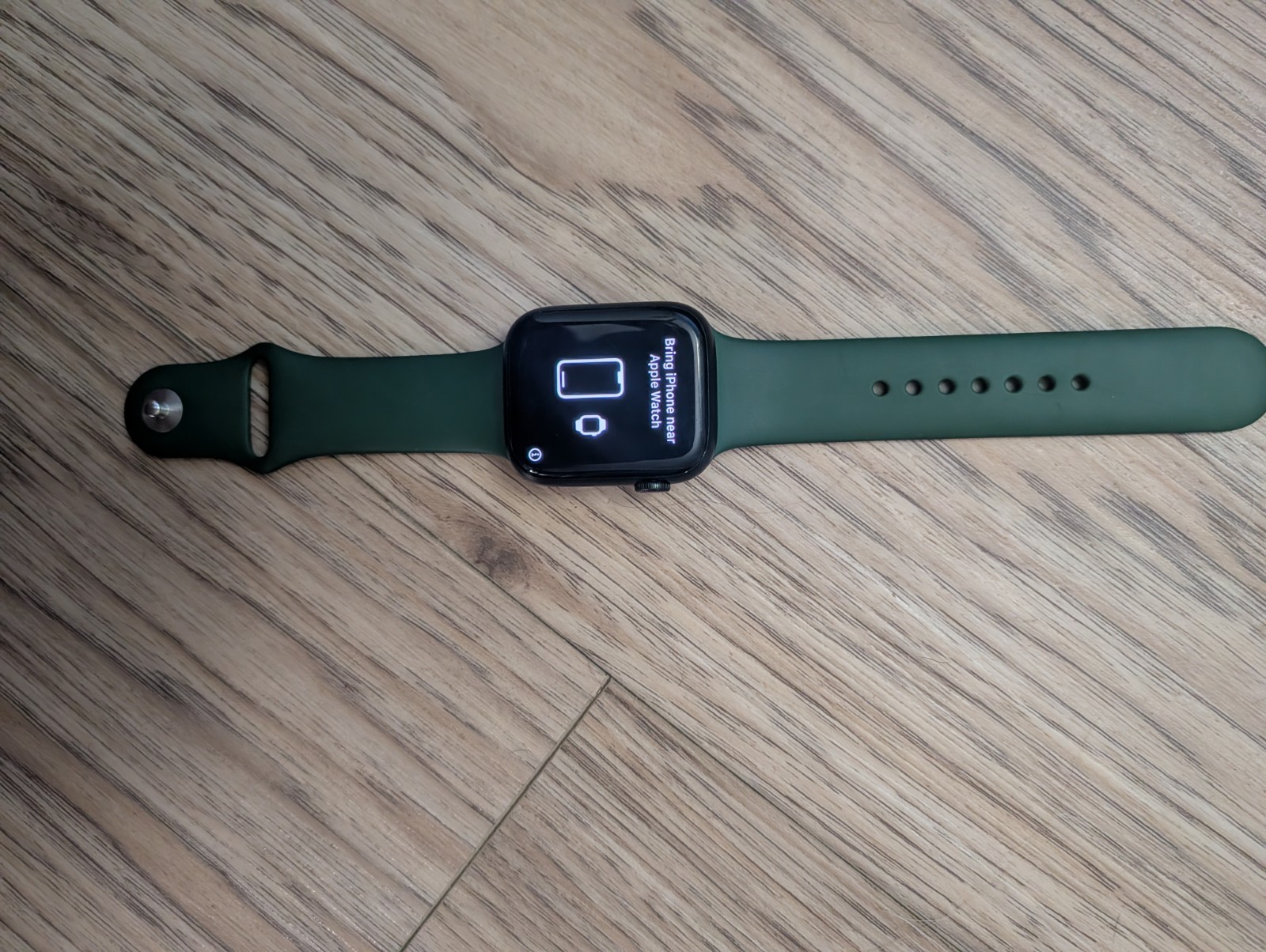 Apple Watch Series 7 45mm GPS Touch Screen, Green Silicone Band