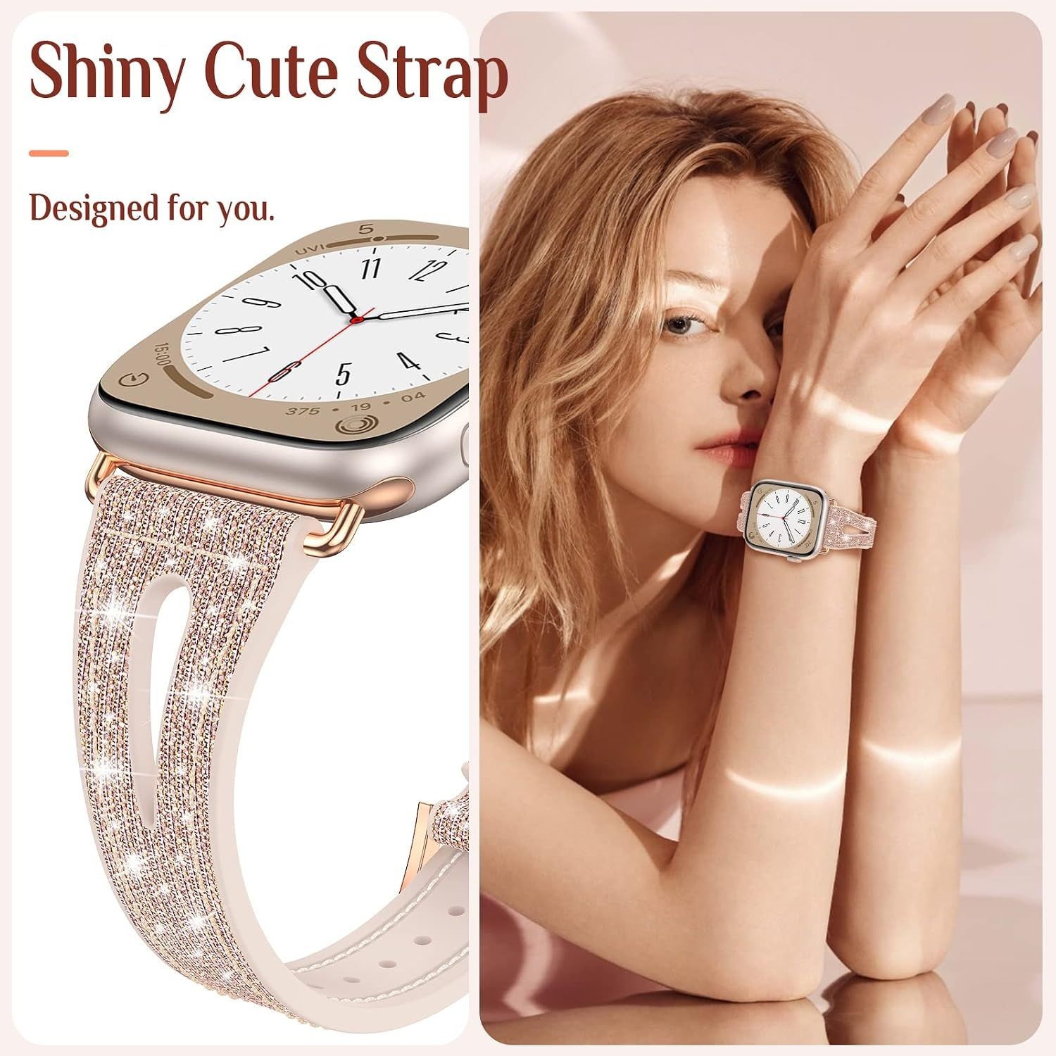 Only Case For Apple Watch 46mm 45mm 44mm 42mm 40mm Silicone Adjustable Sparkle