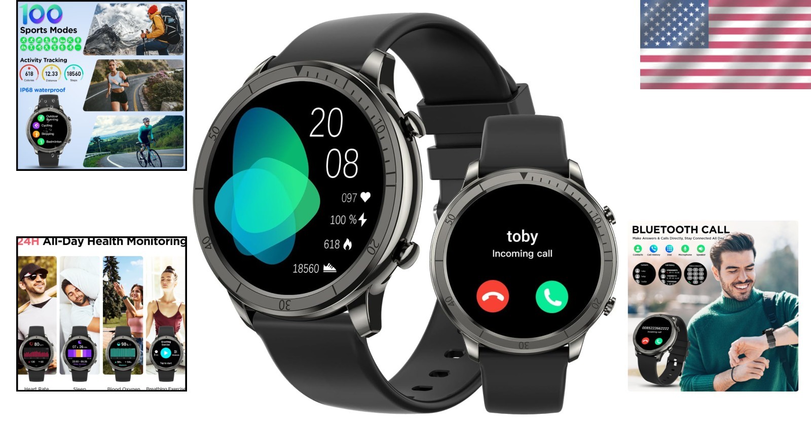 Elegant Smart Watch for Men & Women with Health Tracking – Waterproof