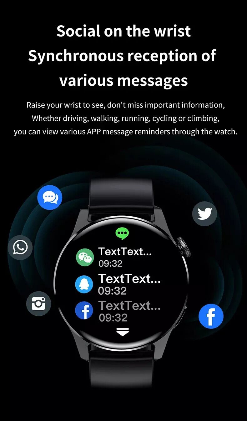 Smartwatch 1.28″ Round Screen Waterproof Fitness Tracker Android Smart Watch
