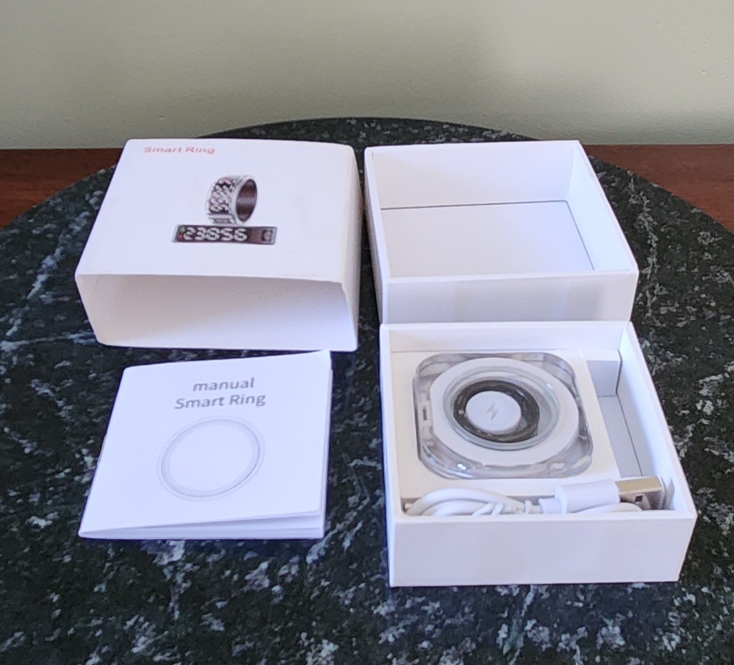 Smart Ring Health Tracker with LED Display Screen, IP68 Waterproof Silver S 9