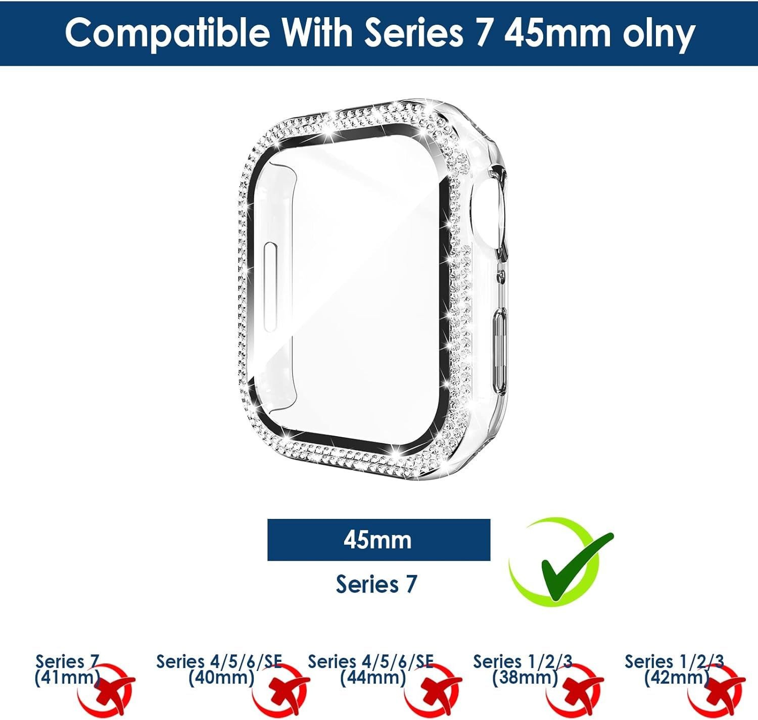 Bling Screen Protector Case 5-Pack for Apple Watch 38mm 40mm 41mm 45mm Series 10
