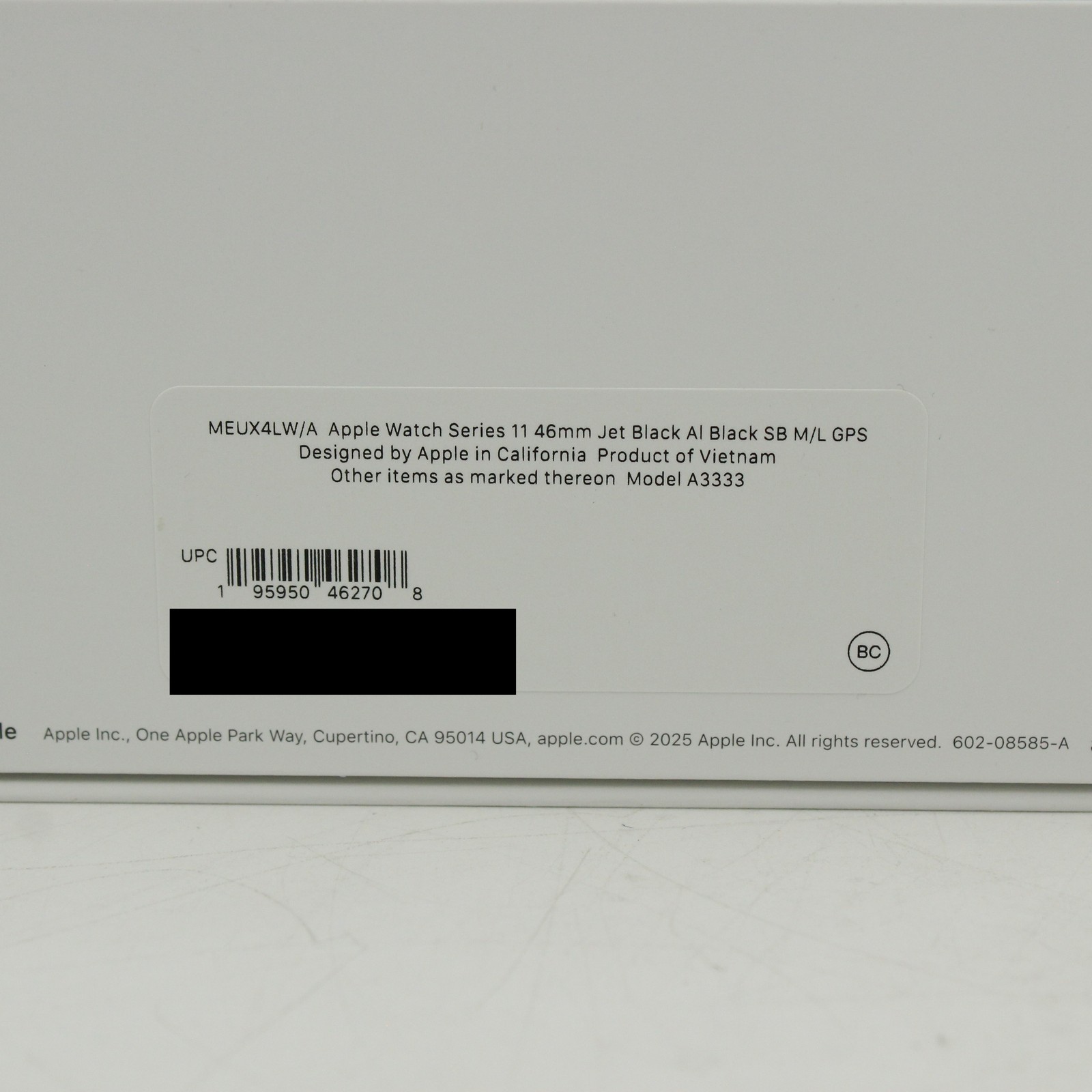 Apple Watch Series 11 46mm A3333 | Jet Black Aluminum | GPS ONLY