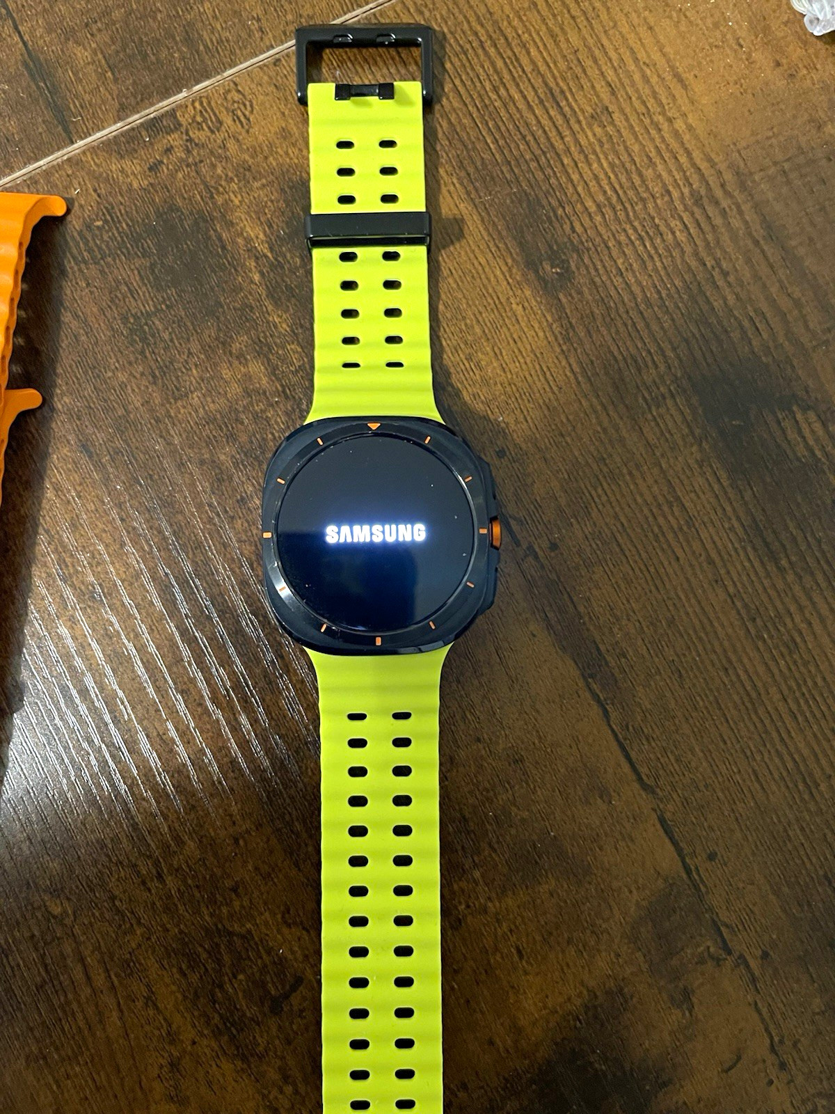 Samsung Galaxy Watch Ultra 47mm Black Titanium Green Silicone Band GPS