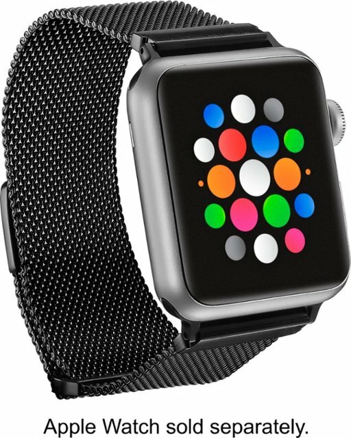 Platinum Magnetic Stainless Steel Mesh Band for Apple Watch 41mm 40mm 38mm Black