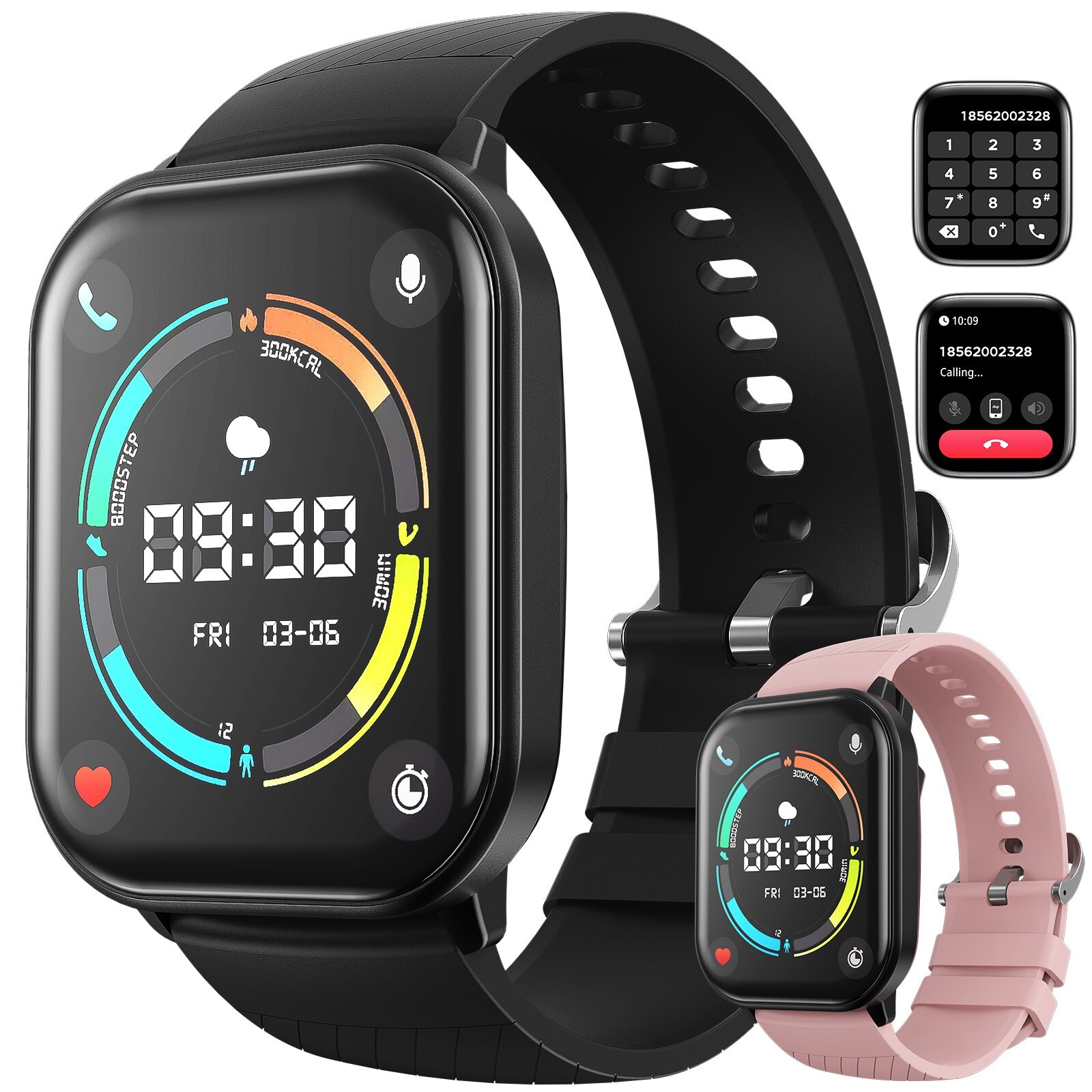 AUOSHI Smart Watch for Android & iPhone (Bluetooth Answer/Make Calls), 2.01 Inch