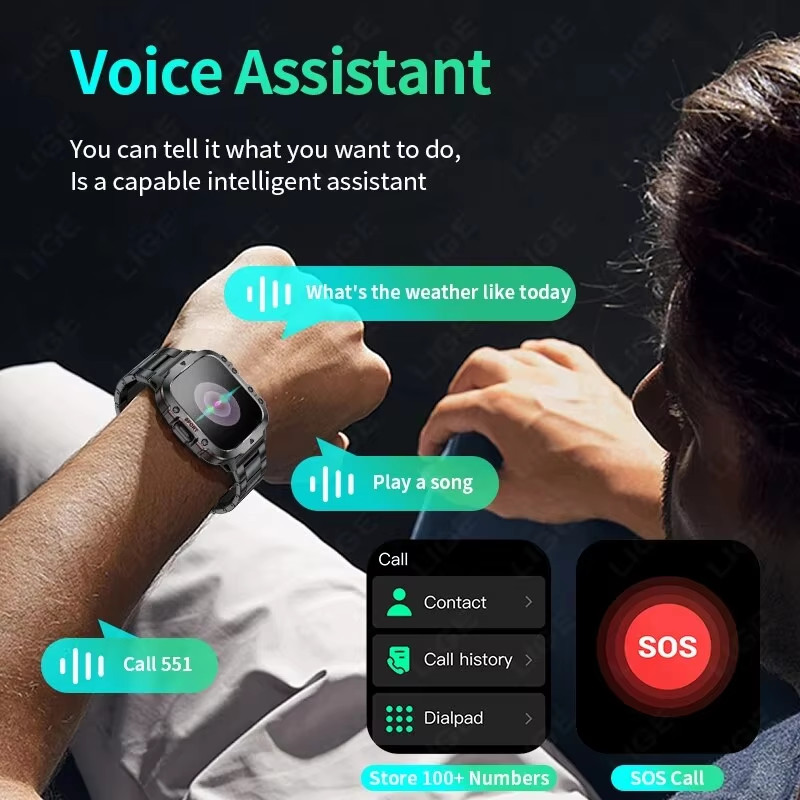 Waterproof Smart Watch for Men & Women (Answer/Make Calls) Voice Assistant 2025