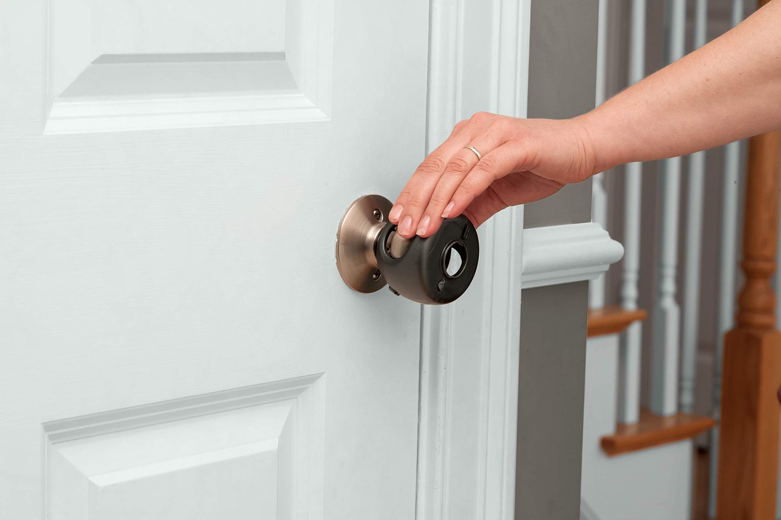 Safety 1st Parent Grip Door Knob Covers, Grey/Charcoal, 4 Count 4 Pack, Gray