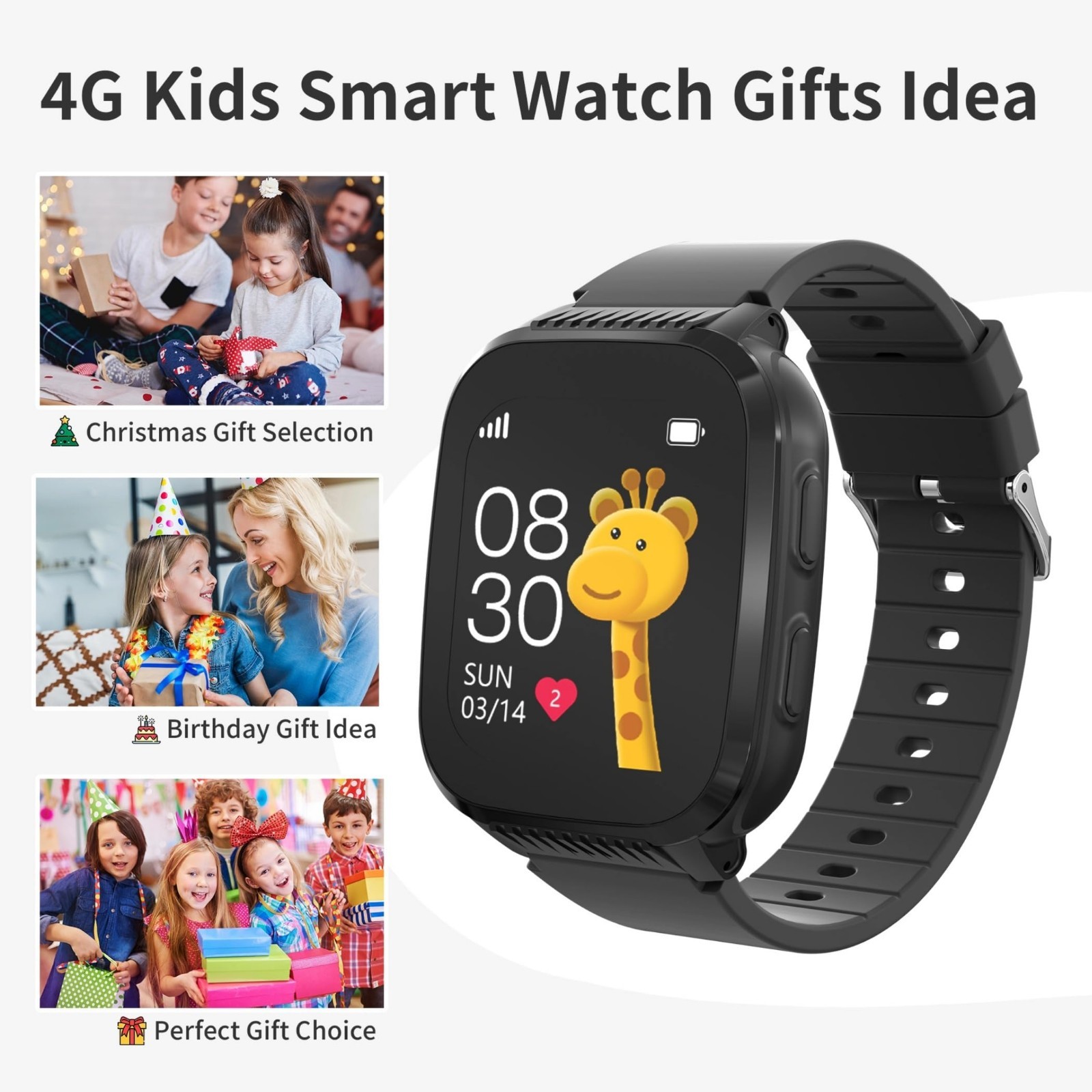 4G Kids Smart Watch with GPS Tracker, SOS Calling, HD Video, Parental Controls