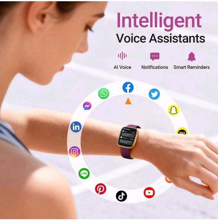 FitPolo Smart Watch GTX20 Purple 1.85 AMOLED Screen Fitness Tracker Bluetooth