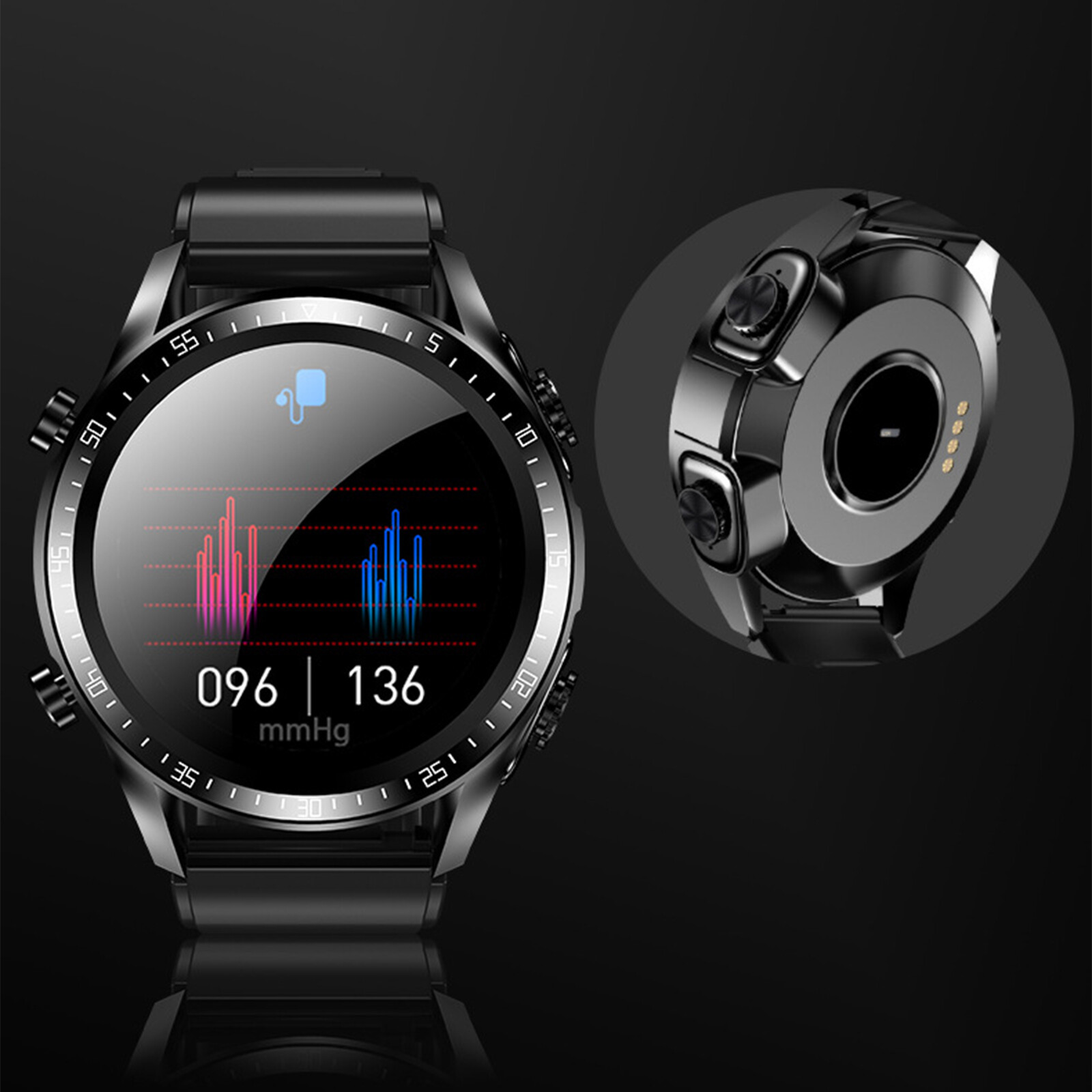 2 In 1 Smart Watch with Earbuds Men Smartwatch Wireless Headset For Android iOS