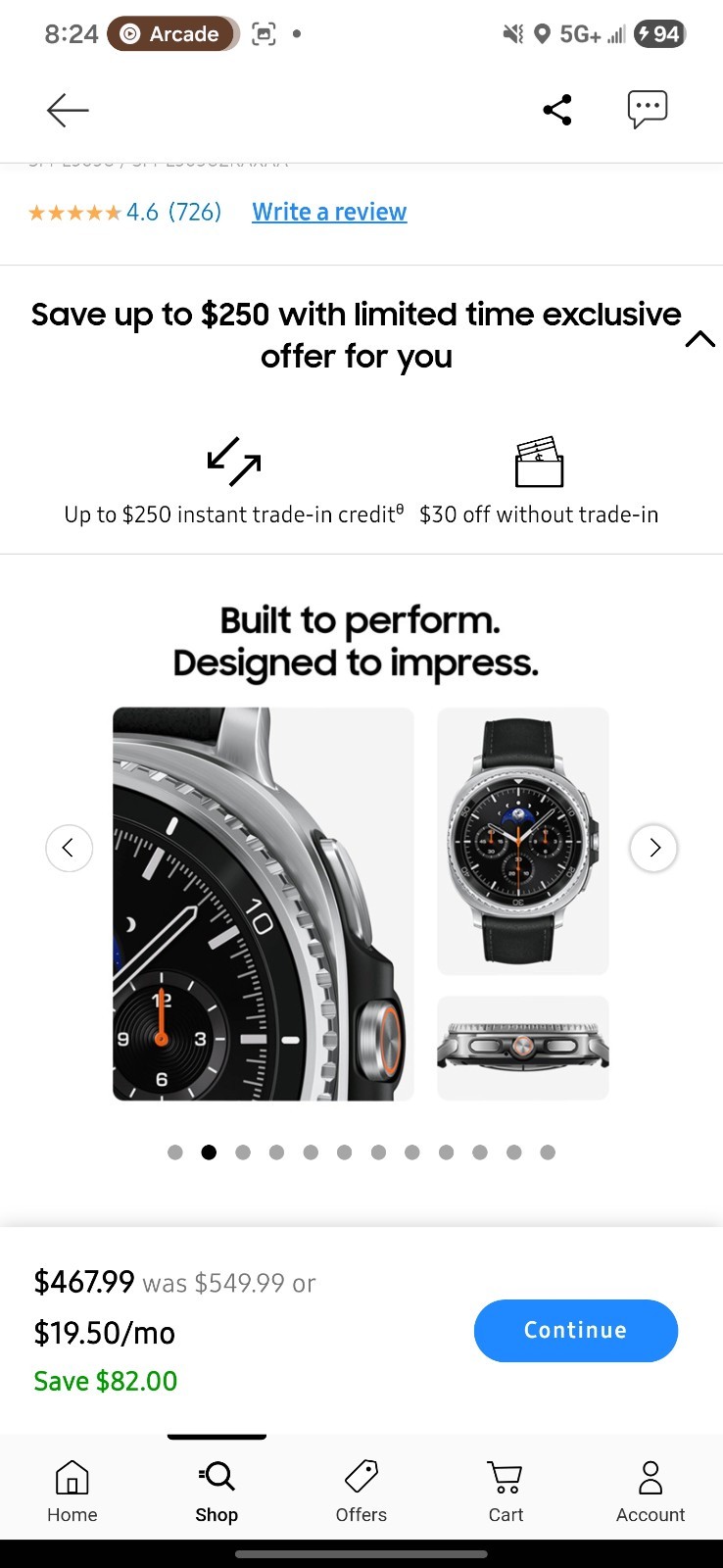 Samsung Galaxy Watch 8 Classic 46mm Black, BT/WIFI, US Version