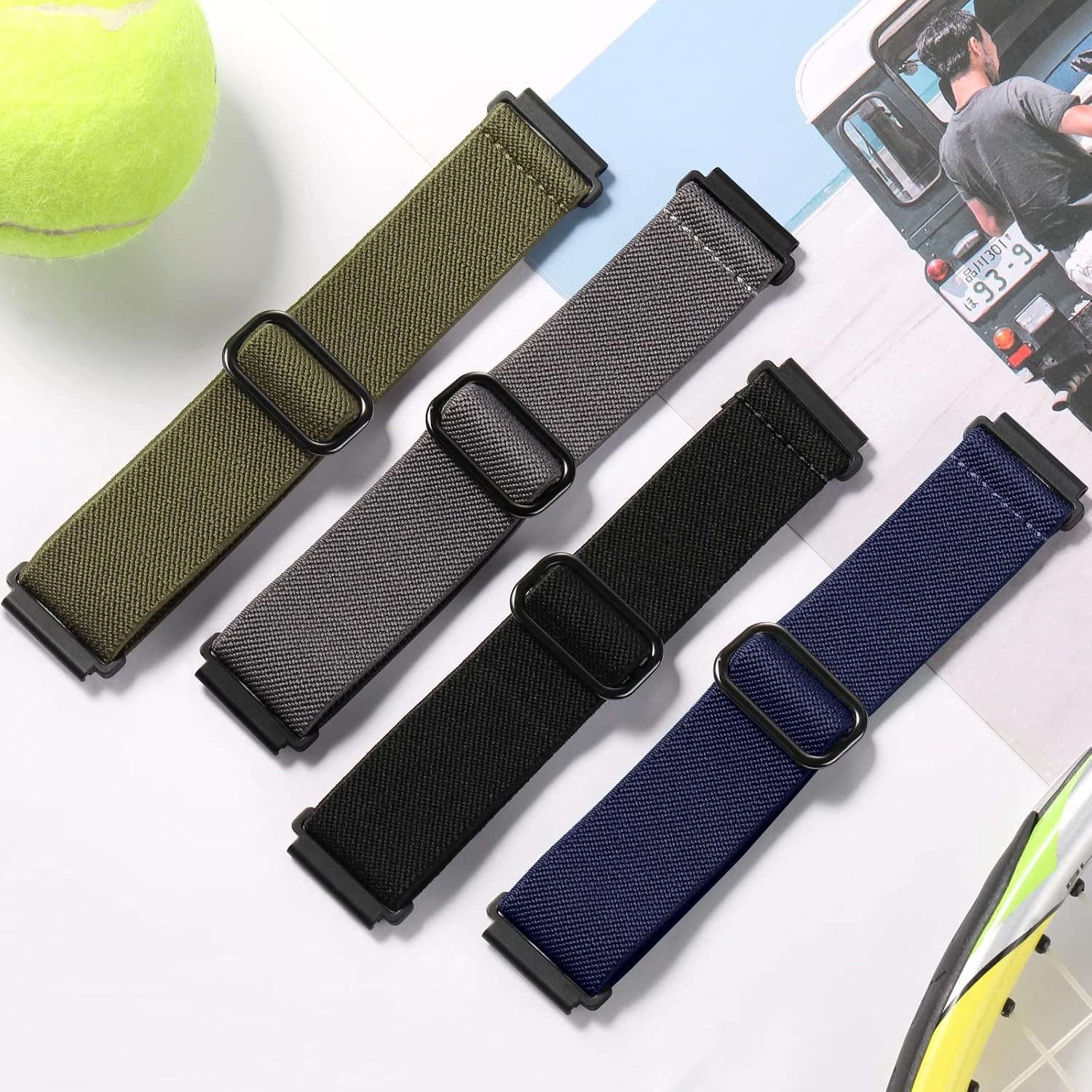4 Pack Soft Nylon Strap Compatible with Samsung Galaxy Watch 3 45mm