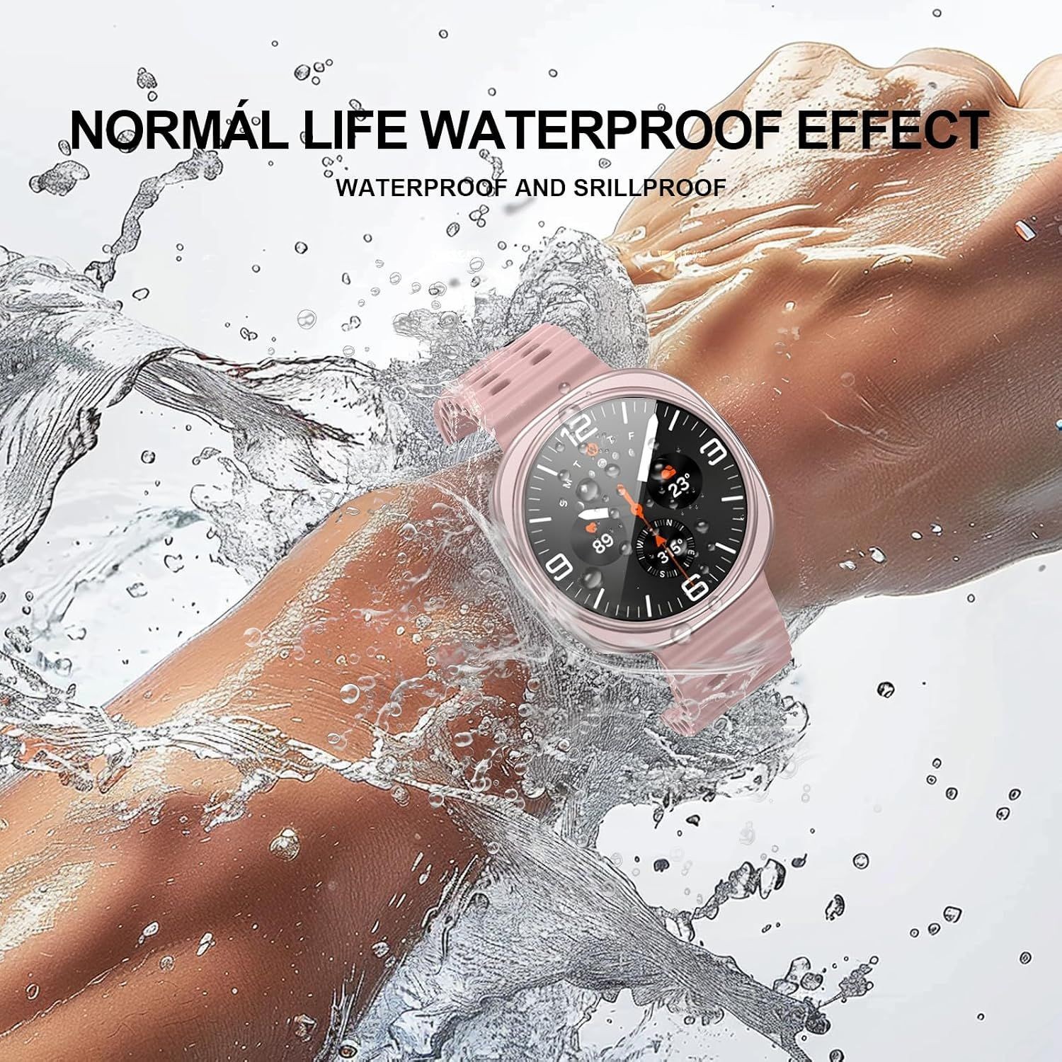 6+6 Pack Full Coverage Tempered Glass & Hard PC Case for Galaxy Watch 8 44mm