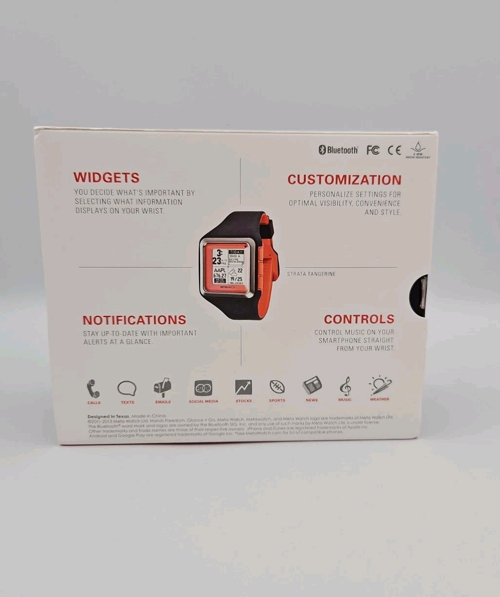MetaWatch Glance Go – STRATA Watch for Apple iPhone and Android NEW OPEN BOX