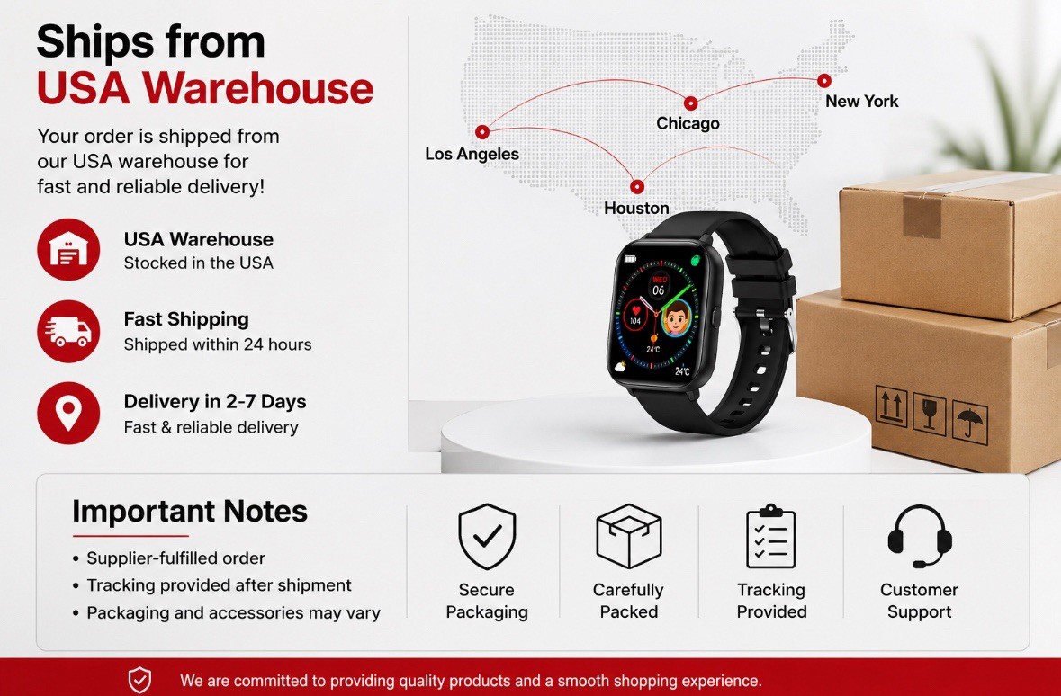 Smart Watch 1.43in HD Display Bluetooth Black Android iPhone