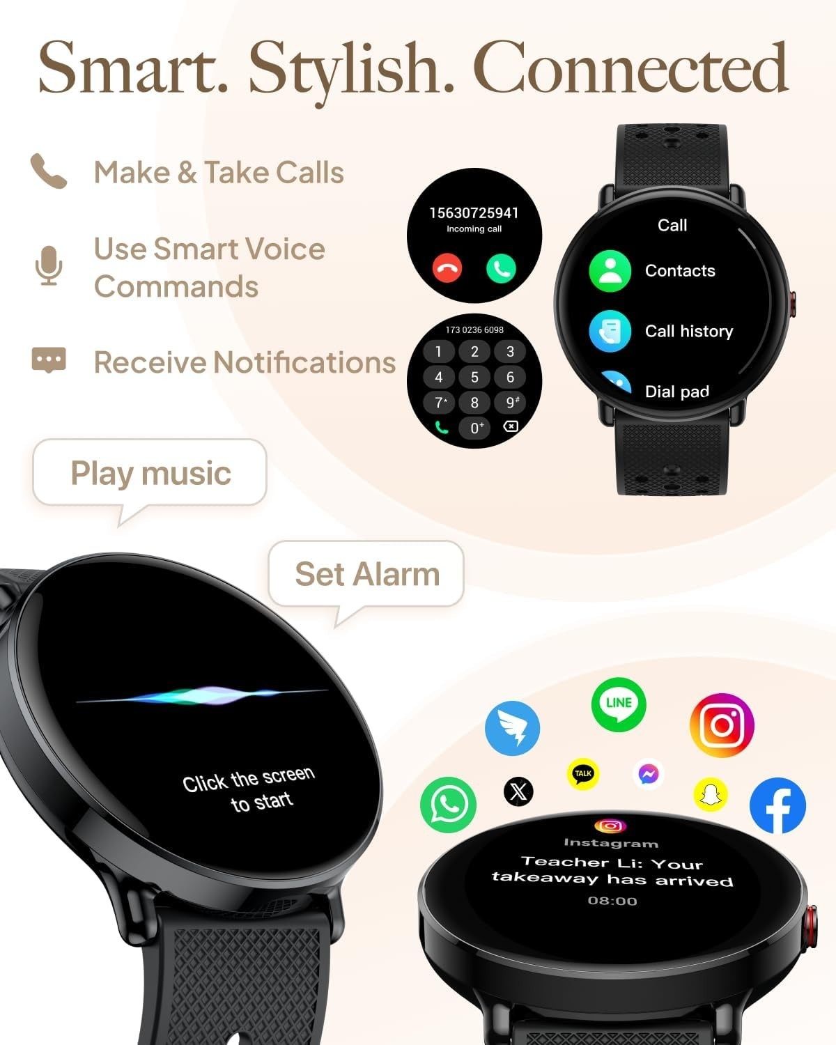 Smart Watch For Men/Women, Waterproof Smartwatch Bluetooth iPhone Samsung 2025