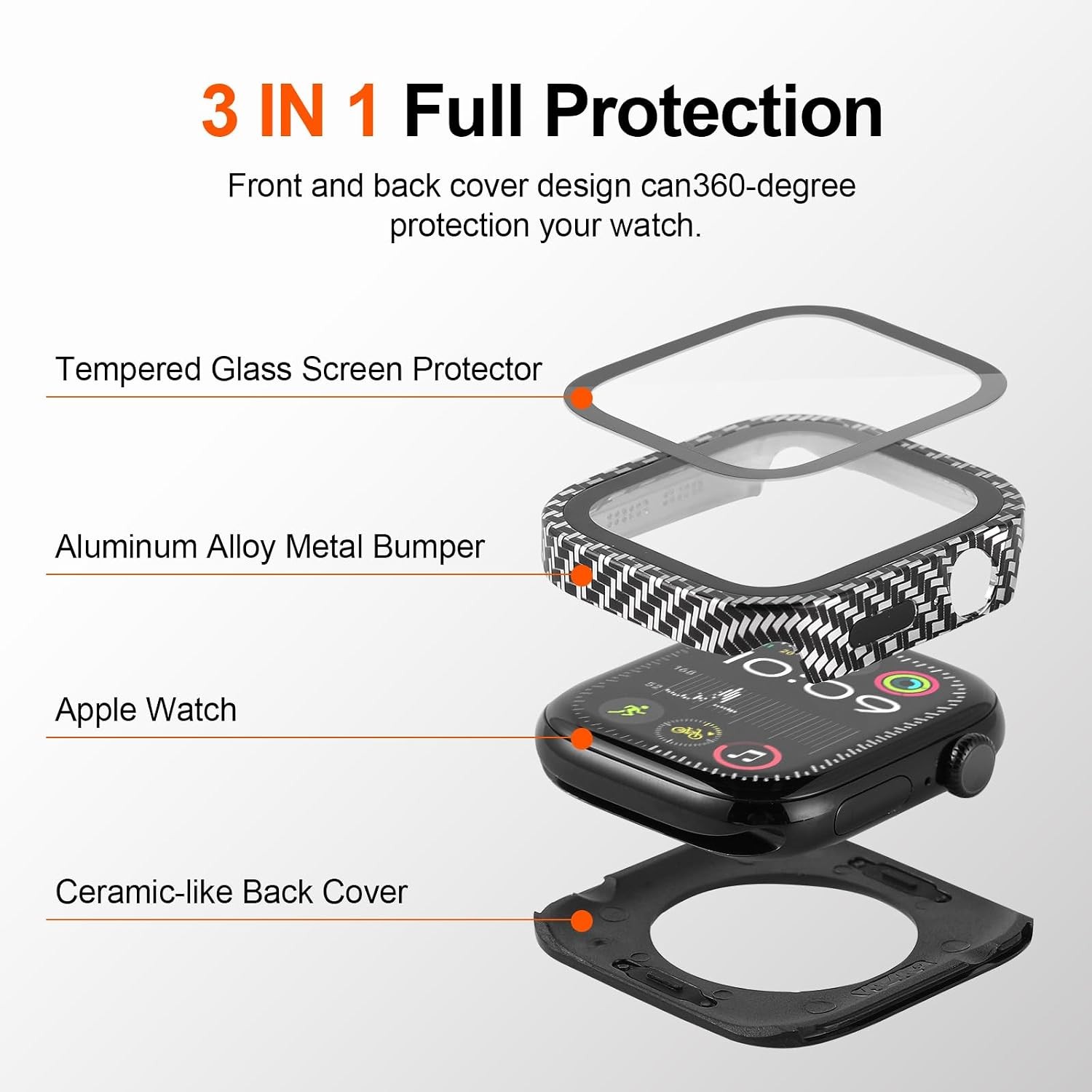Metal Rugged Case for Apple Watch 46mm Shockproof Lightweight Bumper Cover