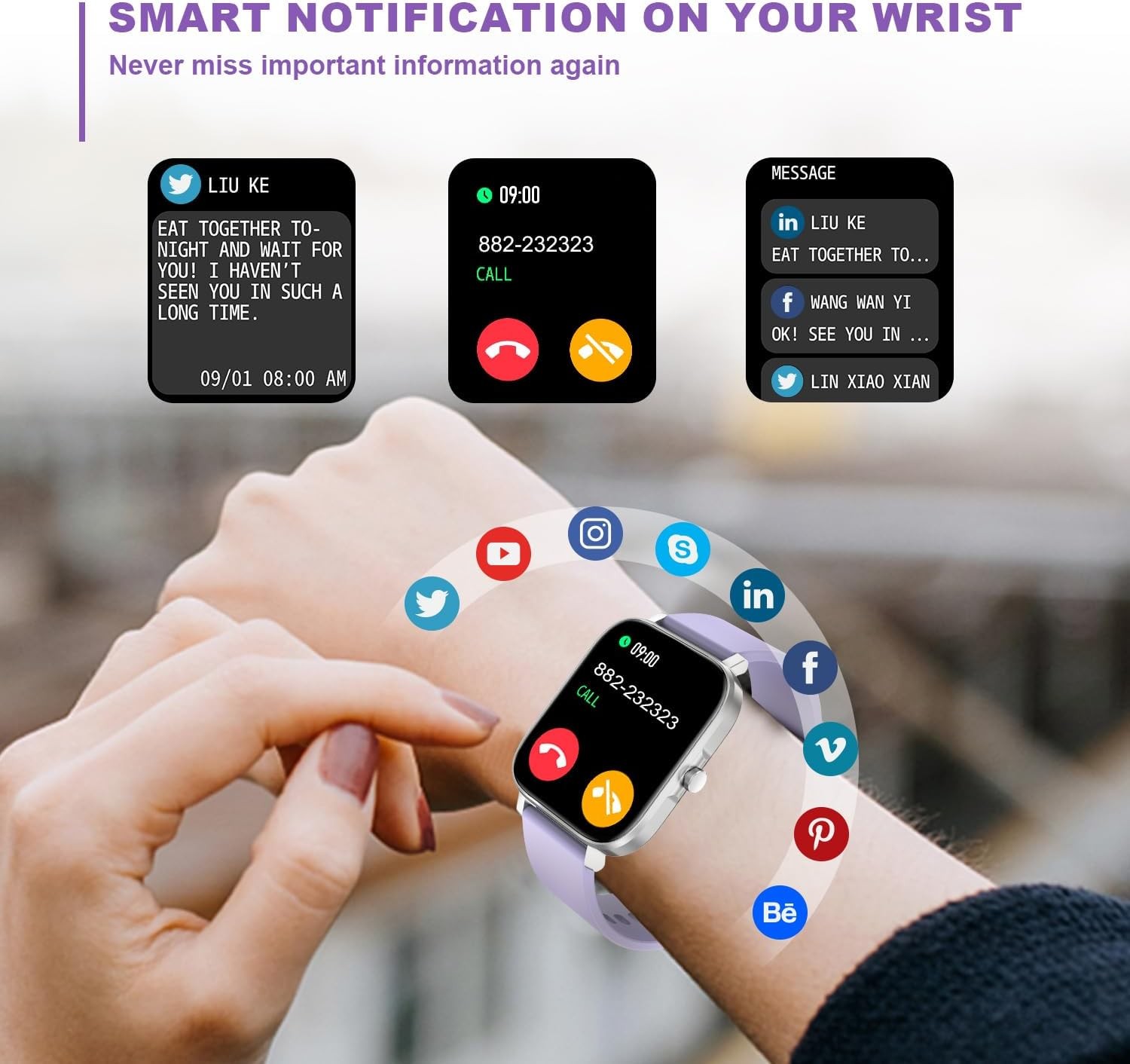 Smart Fitness Tracker Watch Heart Rate Sleep Steps Waterproof Men Women Sport XL
