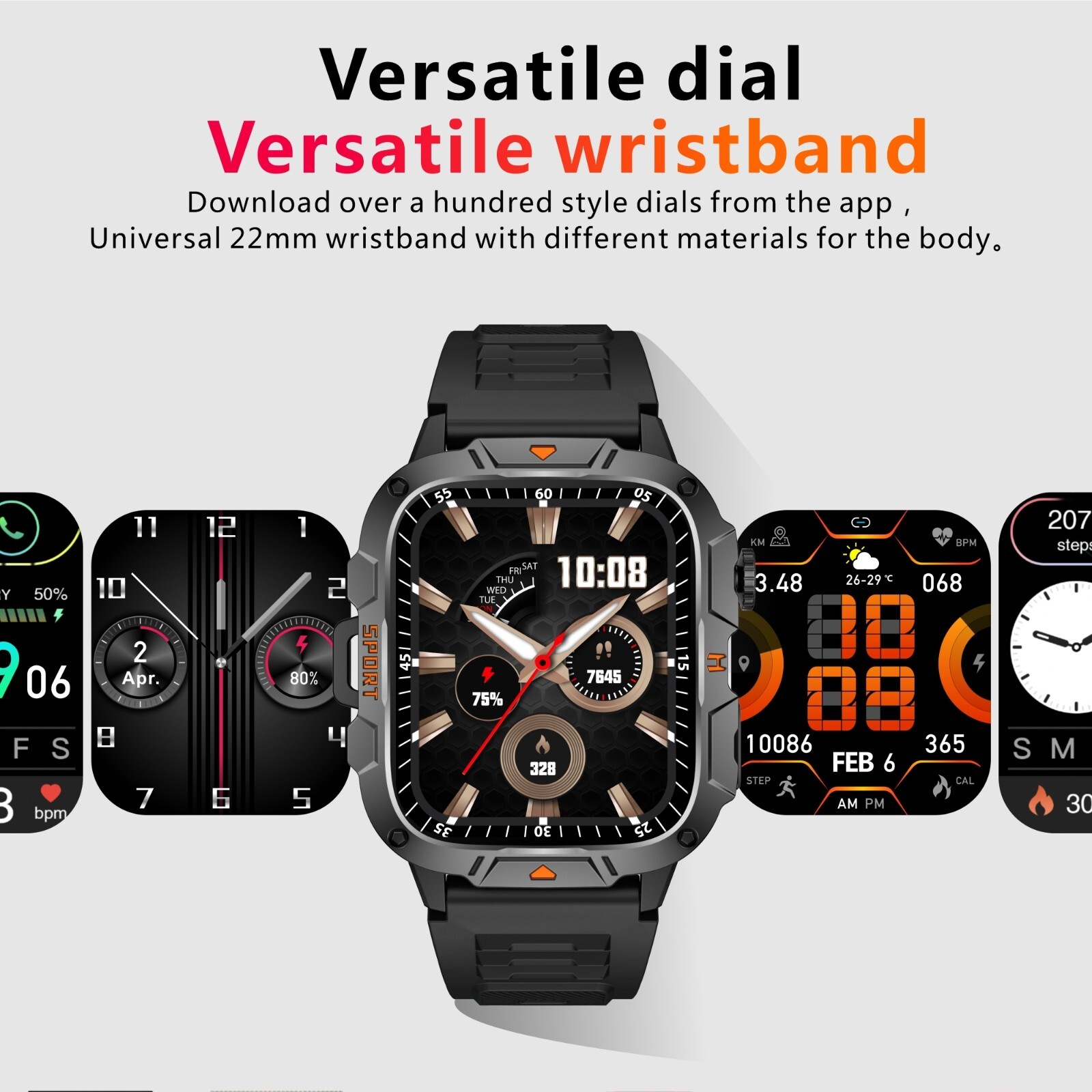 🔥 Smart Watch Men Women (Call Receive/Dial) Rugged Fitness Tracker Waterproof